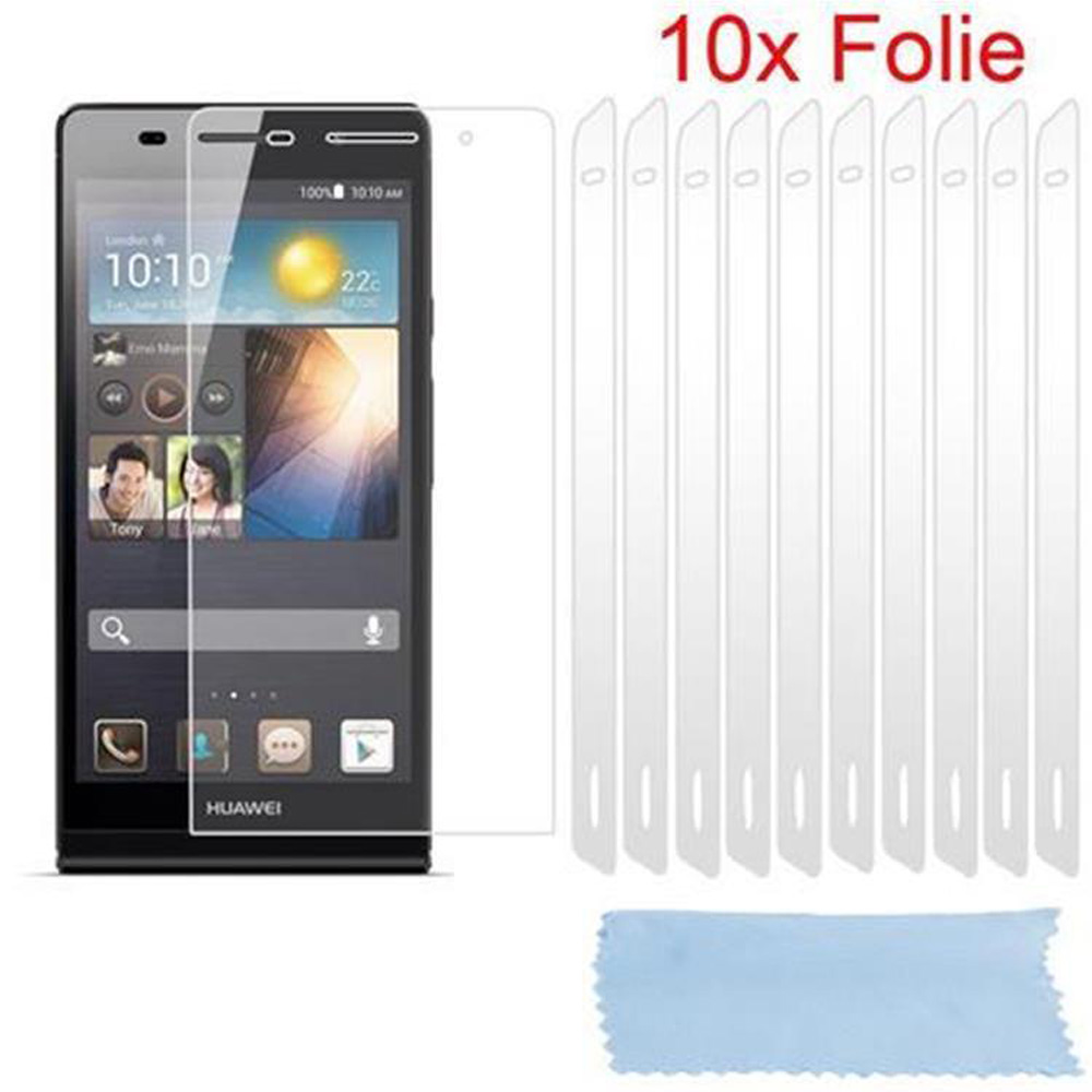 Uno smartphone nero con una protezione per lo schermo e diversi protezioni per lo schermo a destra.