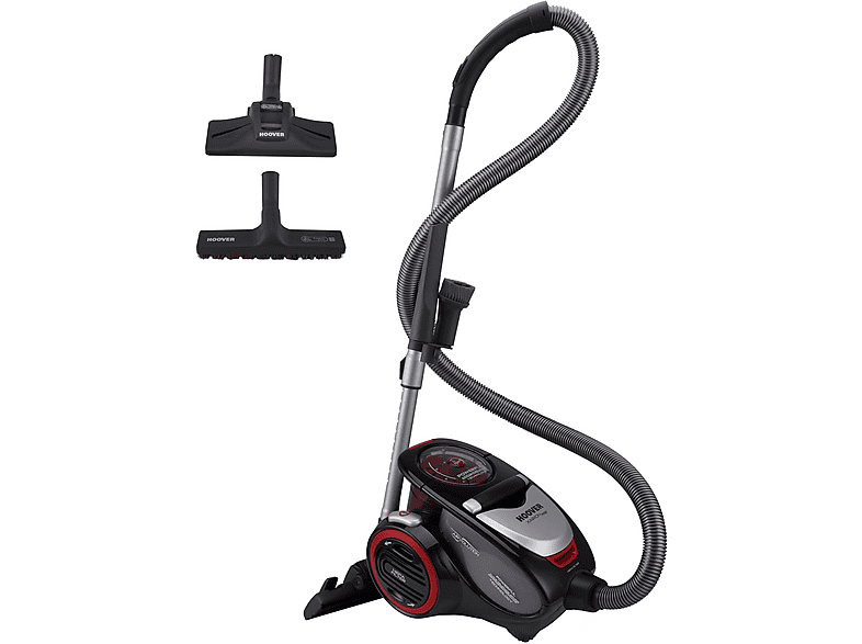 HOOVER XP 81 XP 15 Zylinder-Vakuum Staubsauger, maximale Leistung: 800 Watt, Onyx Schwarz/ Rot)