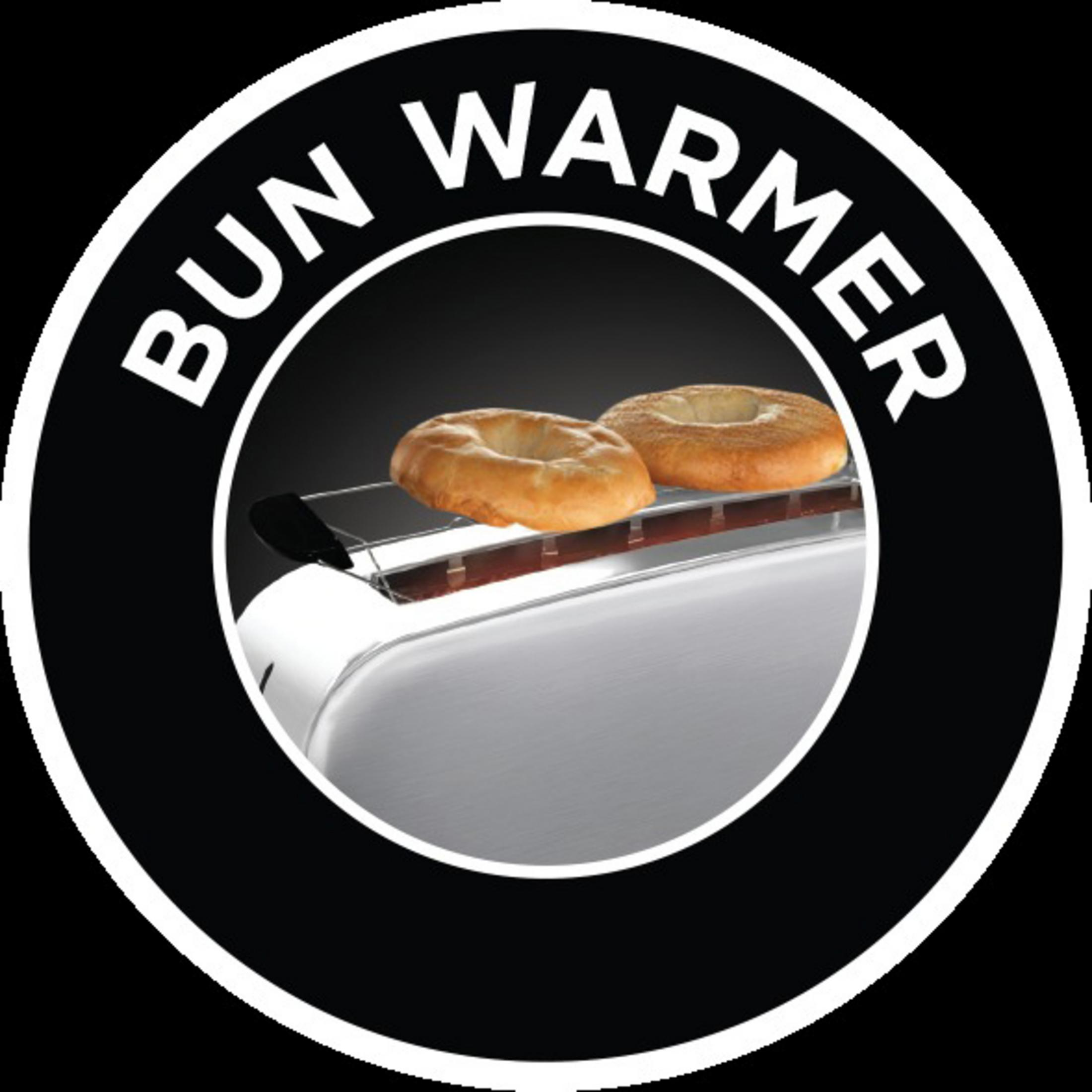 Toster z bajglami w środku, w czarno-białym okrągłym wzorze.