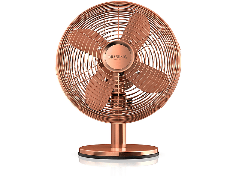 Produktbild von Brandson Tischventilator Kupfer Design - 3 Stufen, 80° Oszillation, Voll-Metall