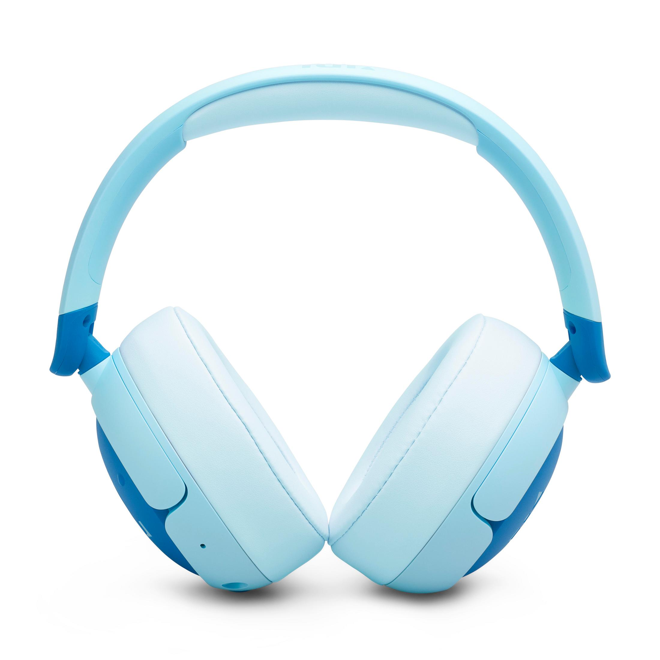 Cuffie JBL azzurre. Padiglioni e fascia visibili. Sfondo bianco.