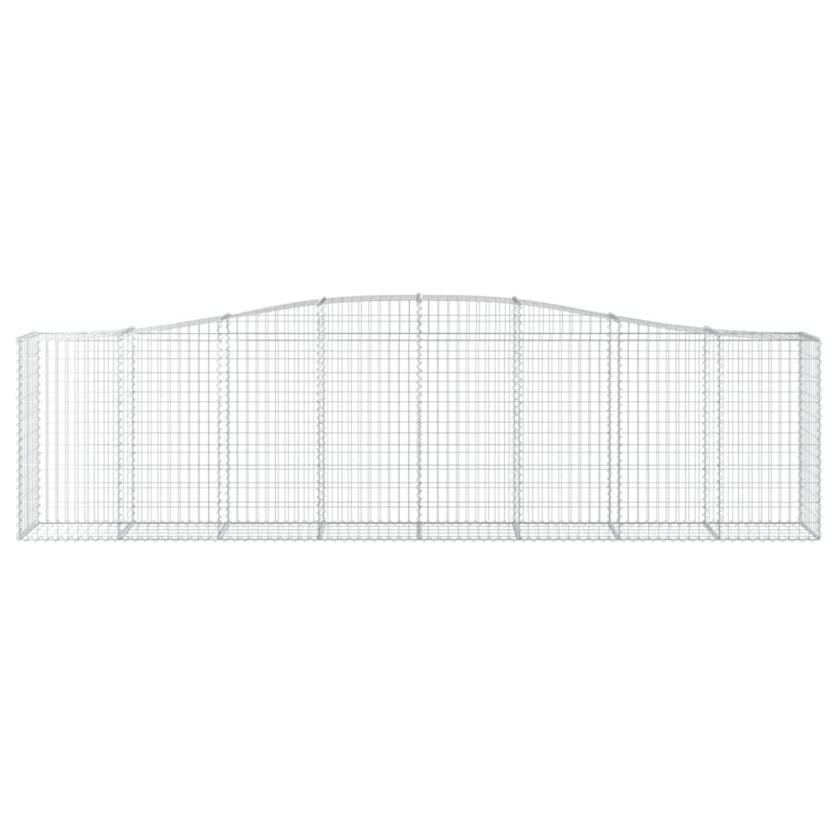 Ein langer, gebogener Drahtzaun, von oben gesehen, der sich horizontal erstreckt.
