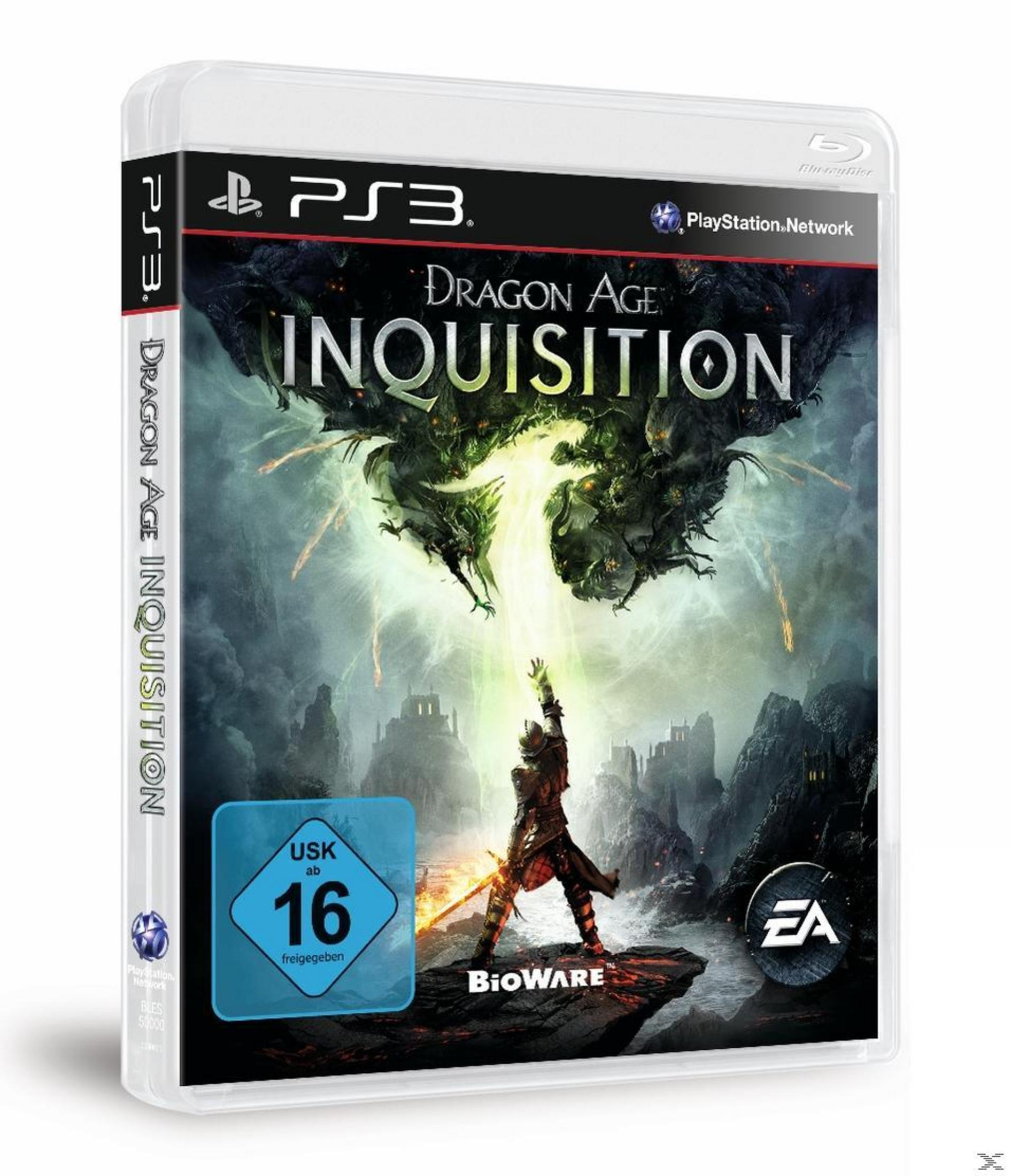 Dragon Age: Inquisition PS3-Spielhülle mit Cover-Art mit Krieger und Drache.