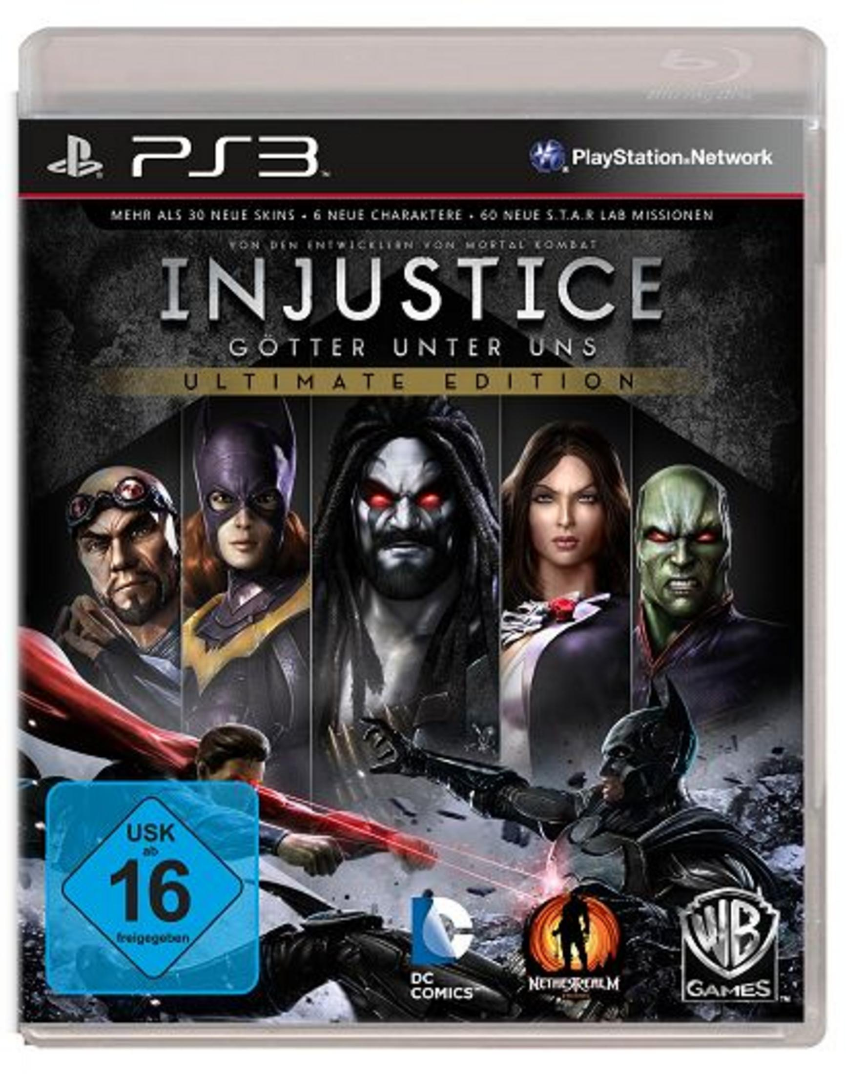 Injustice: Götter unter uns Ultimate Edition Spielcover mit DC Comics Charakteren.