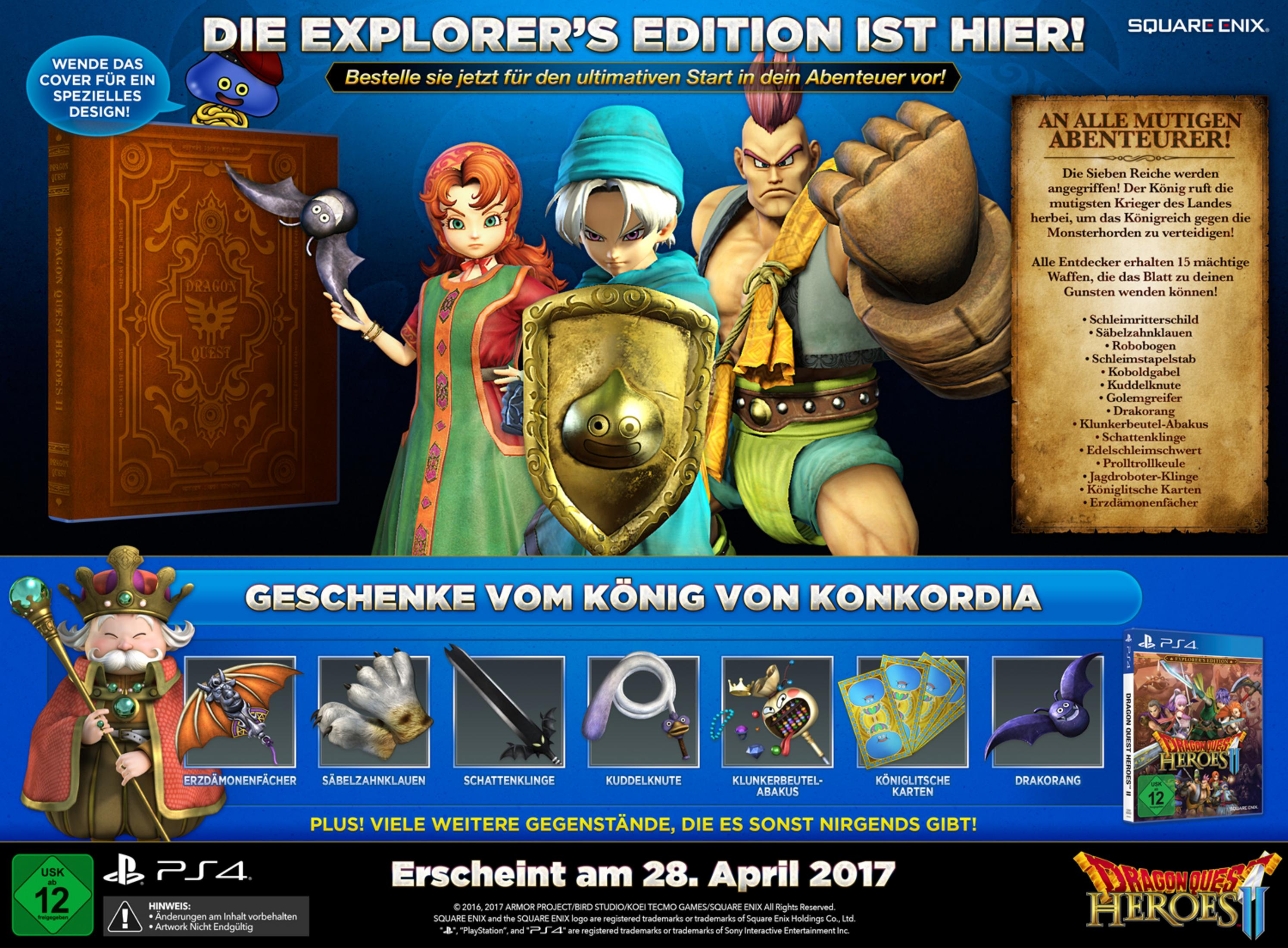 Copertina del gioco Dragon Quest Heroes II. Presenta tre personaggi e grafica promozionale.