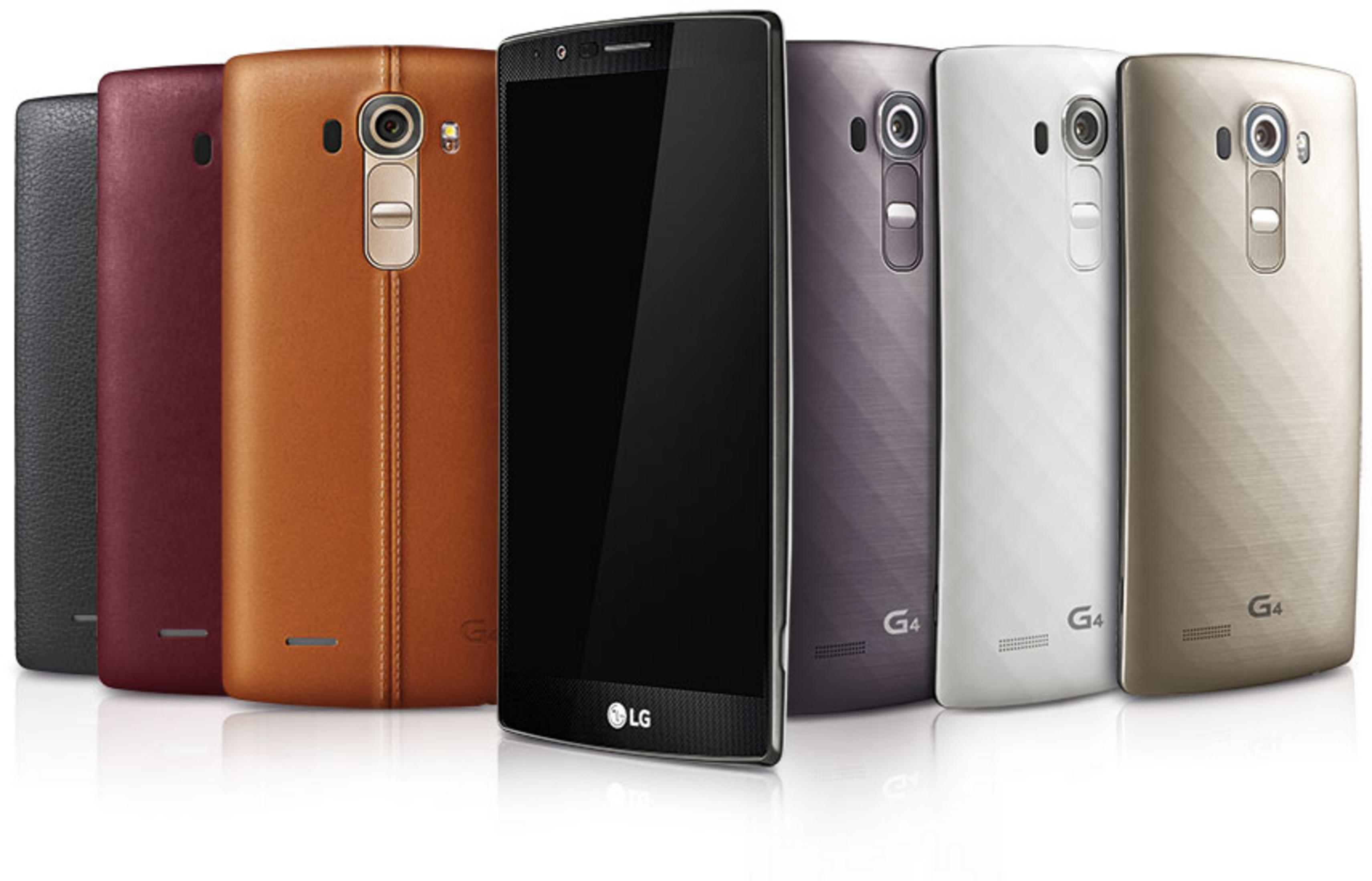 Mehrere Telefone in verschiedenen Farben, aufgereiht. Schwarz, Braun, Grau, Weiß und Gold.