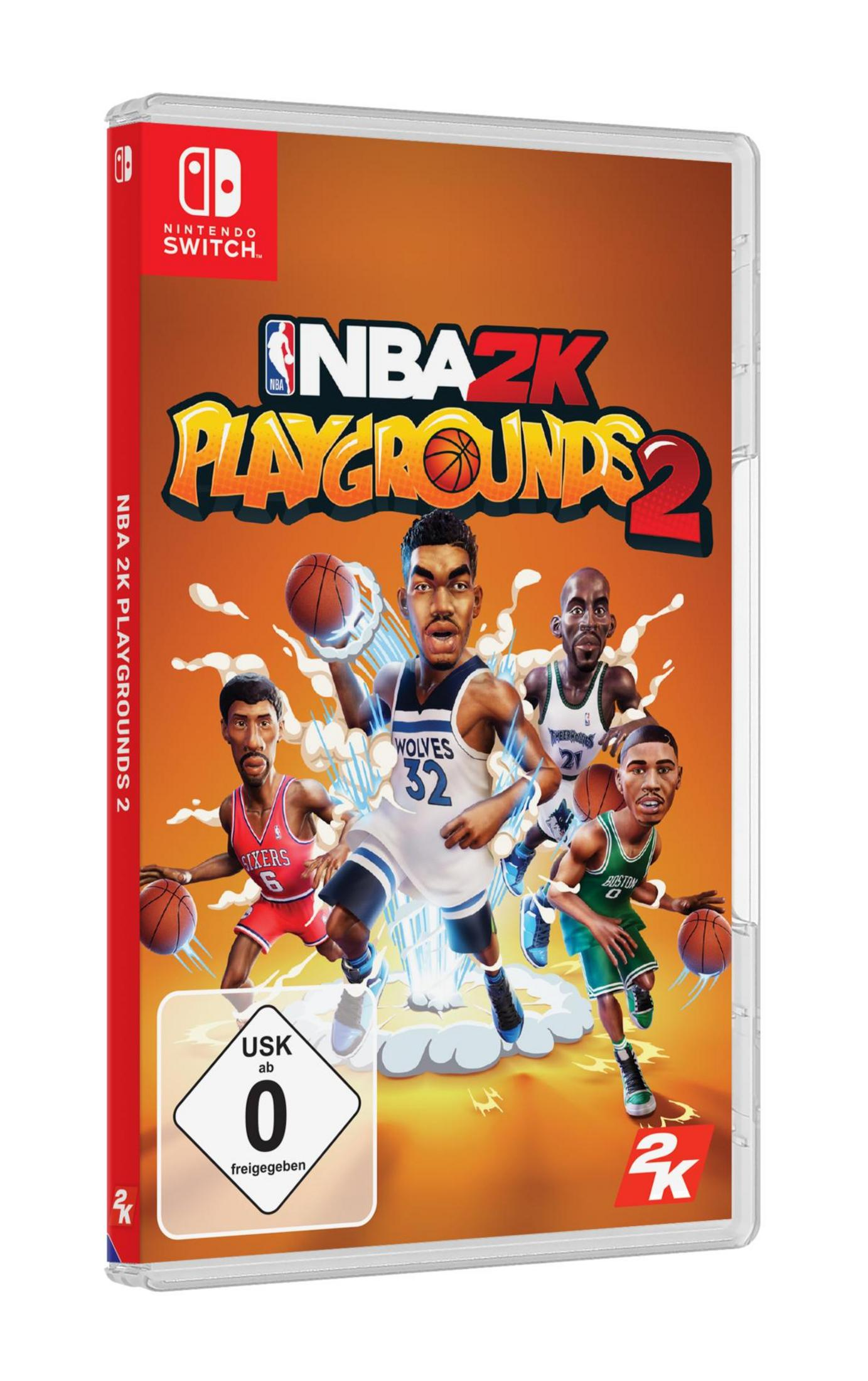 NBA 2K Playgrounds 2-Spielbox mit Cartoon-Basketballspielern auf Switch.