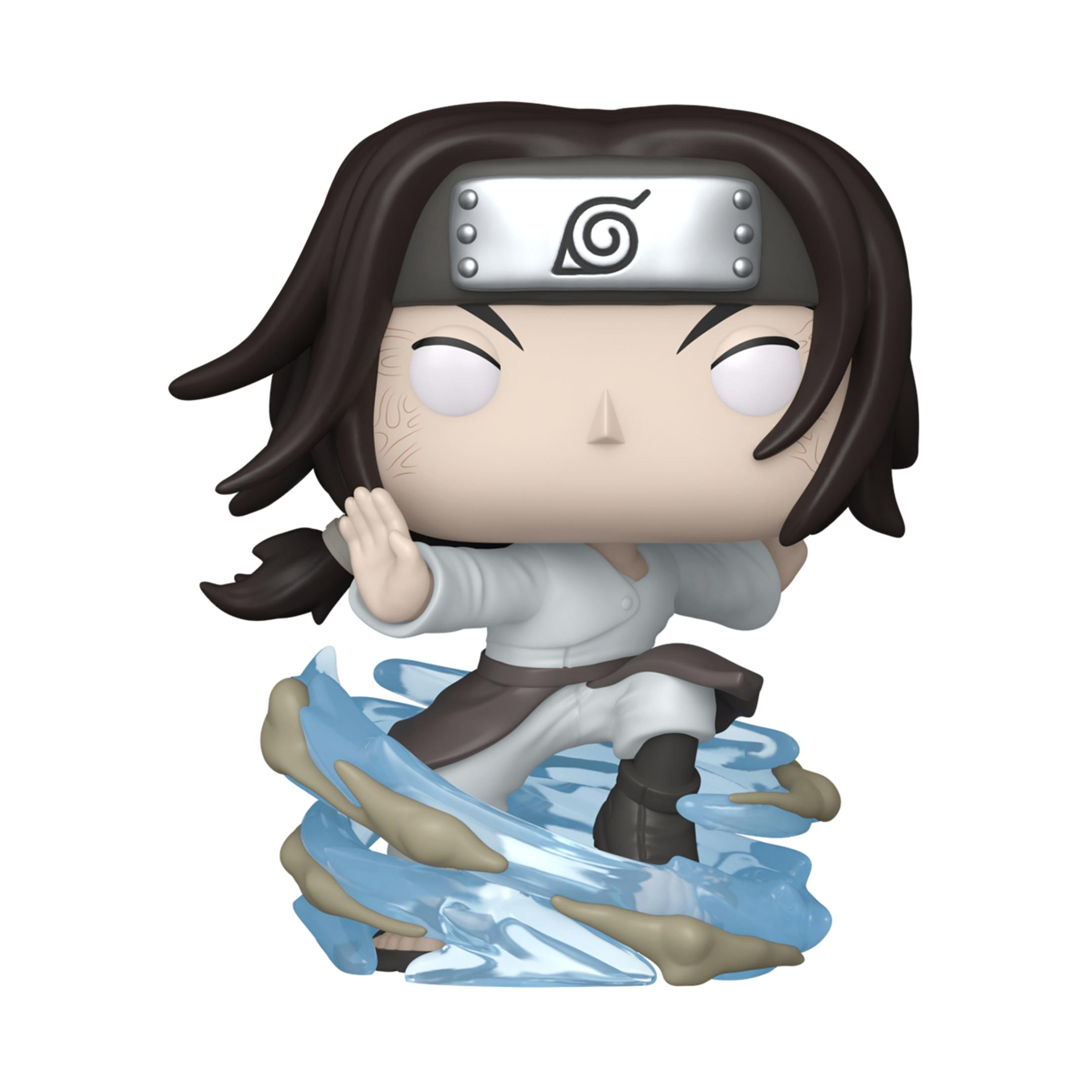 Funko Pop Figur einer Naruto-Figur. Figur in dynamischer Pose mit Wasserbasis.