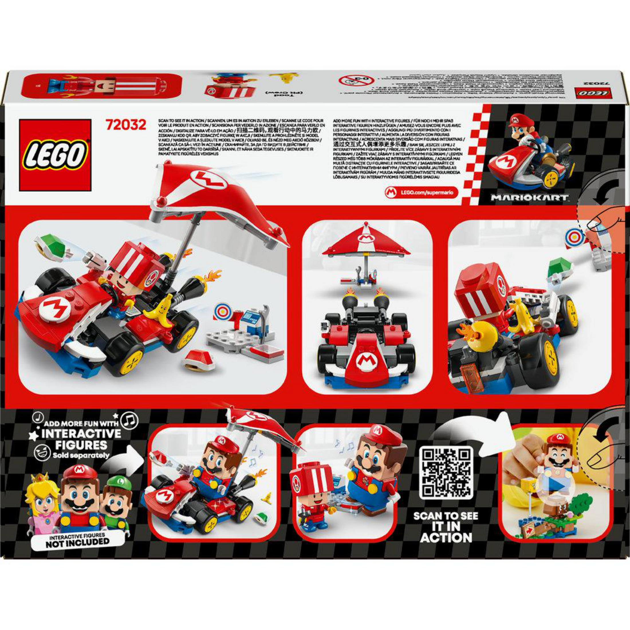 Lego Mario Kart kutu seti. Mario, bir kart ve aksesuarlar içerir.