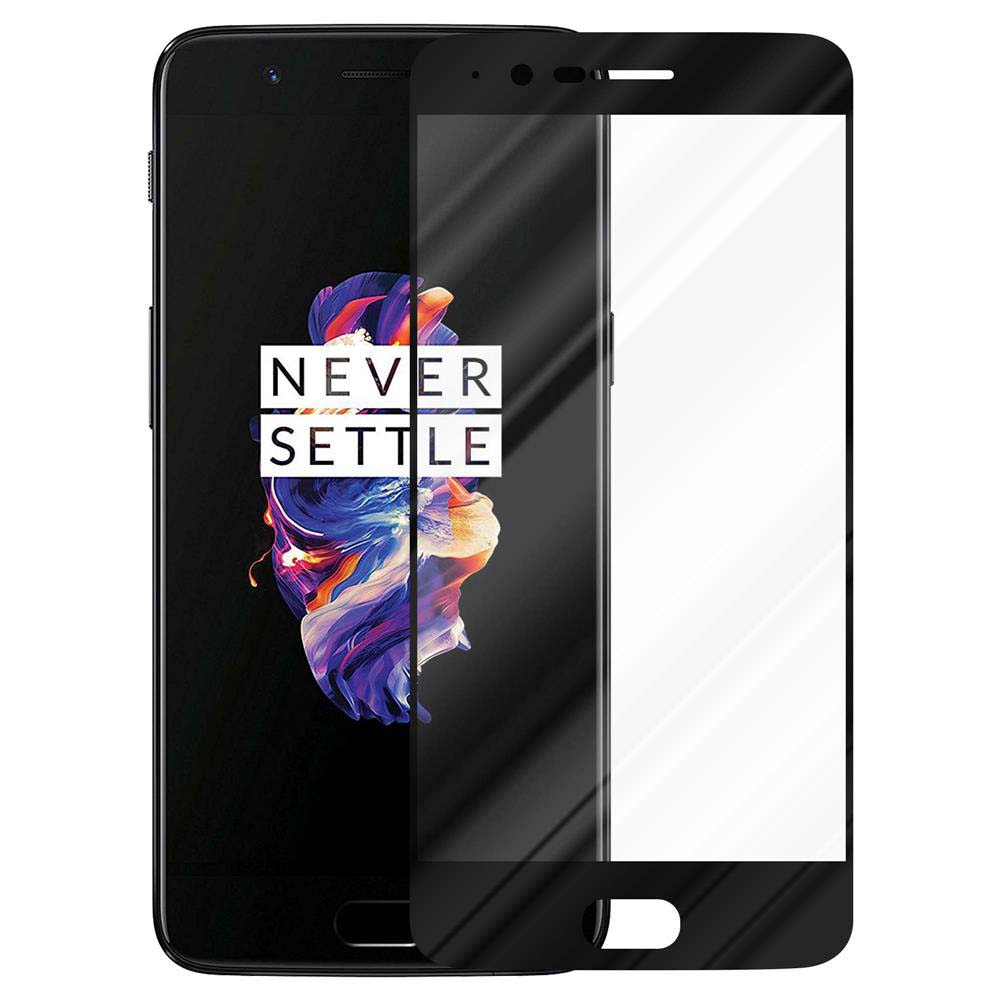 Telefono nero con protezione schermo applicata. Il telefono mostra un'immagine colorata. La protezione è trasparente e copre lo schermo.