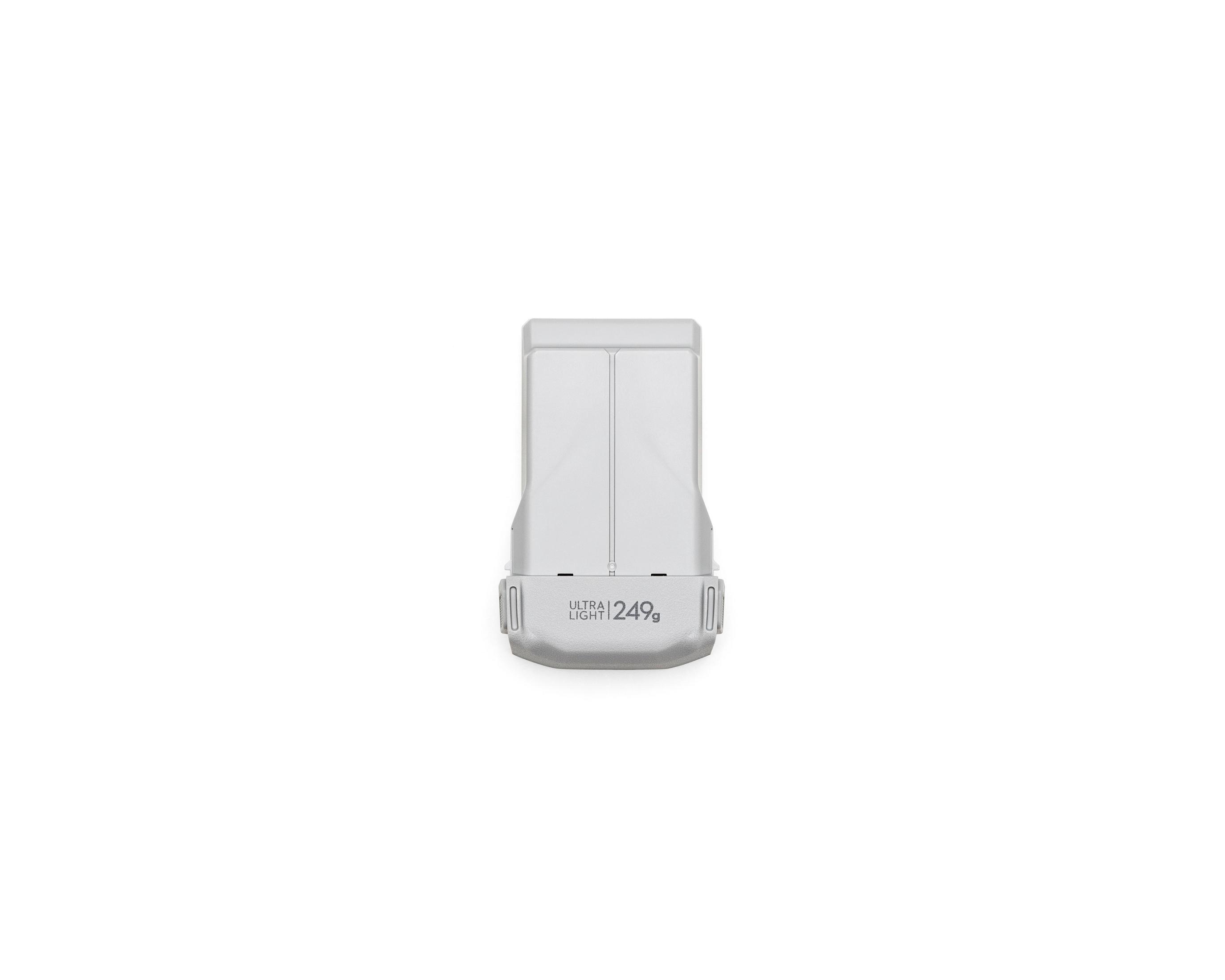 Un dron blanco y rectangular con el texto "ULTRA LIGHT 249g" impreso.