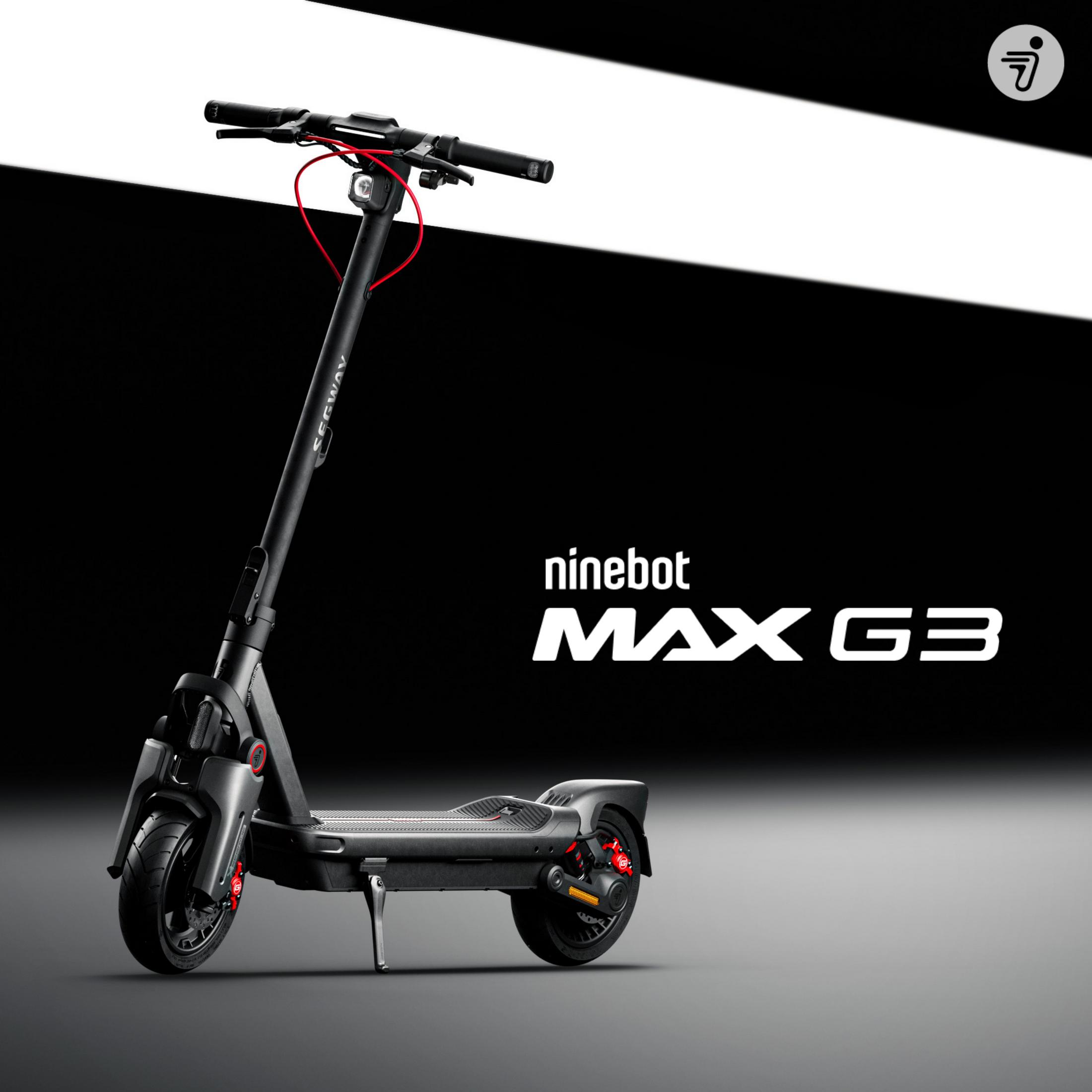 Czarno-szara hulajnoga elektryczna na czarno-białym tle.