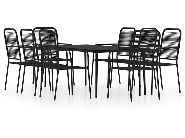 VIDAXL 3099148 Gartentisch- und Stuhlset, Schwarz | MediaMarkt