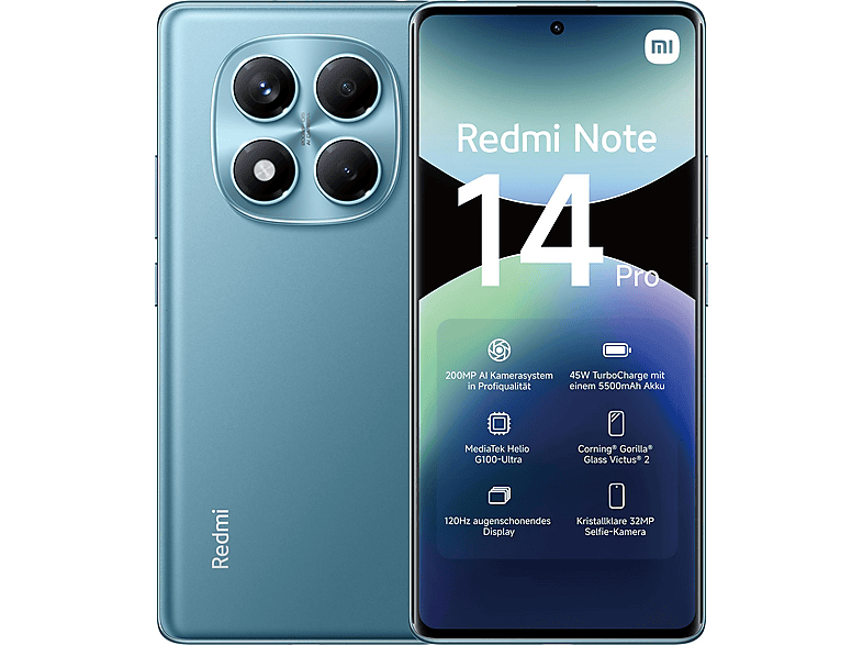 XIAOMI REDMI NOTE 14 PRO 8+256GB OCEAN BLUE 256 GB Ocean Blue Dual SIM