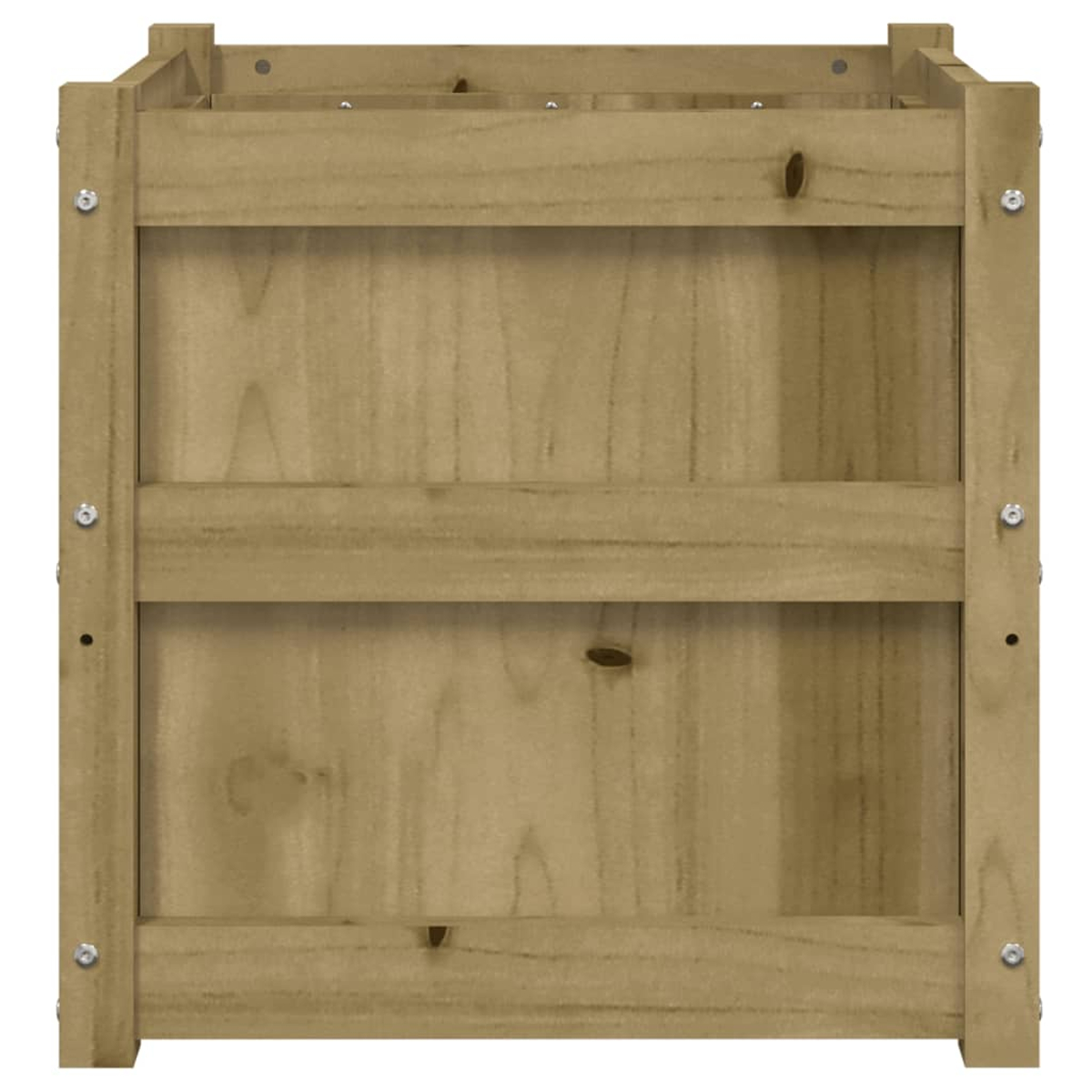 Pflanzkasten aus Holz, Draufsicht, mit rechteckiger Form.