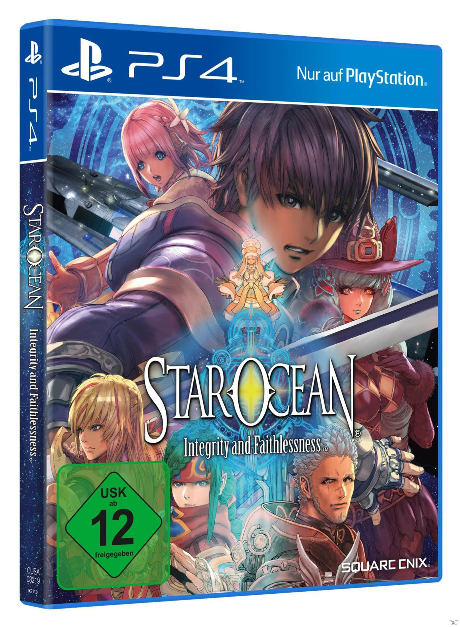 Star Ocean PS4 Spielbox-Art mit Anime-Charakteren und blauem Hintergrund.