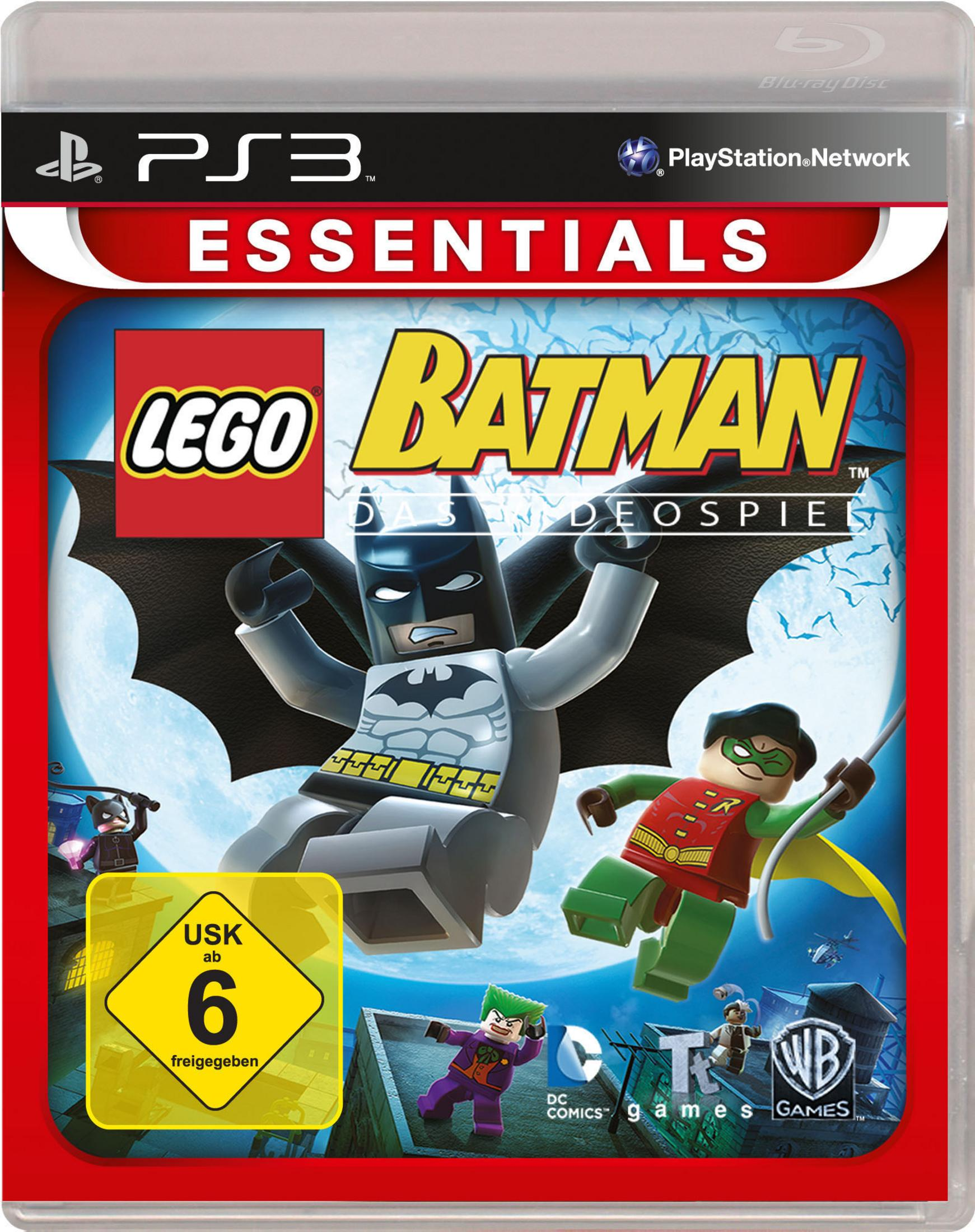Lego Batman PS3 Spielbox mit Batman und Robin Figuren auf dem Cover.