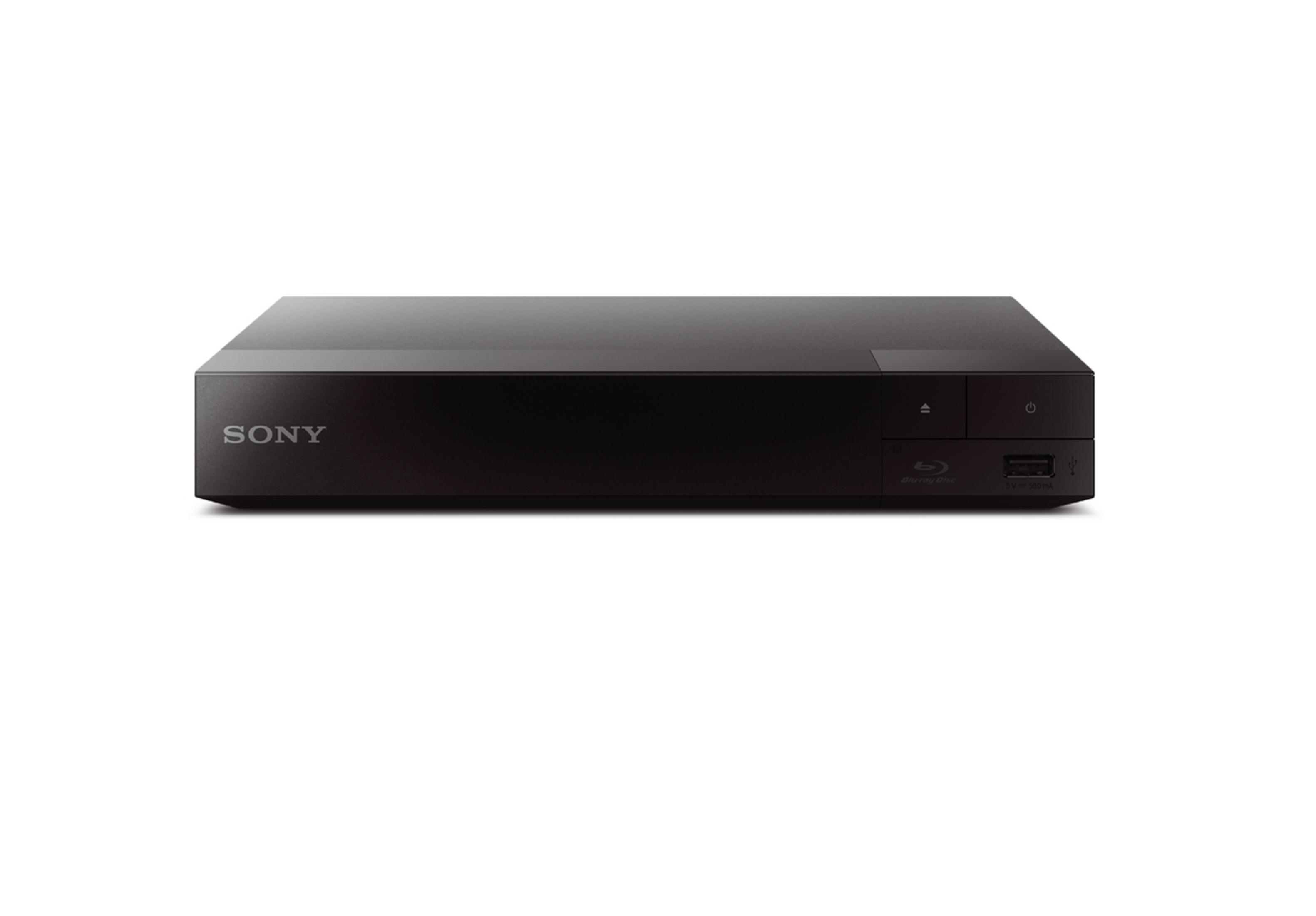 Lettore Blu-ray nero con logo SONY, alimentazione e porta USB.