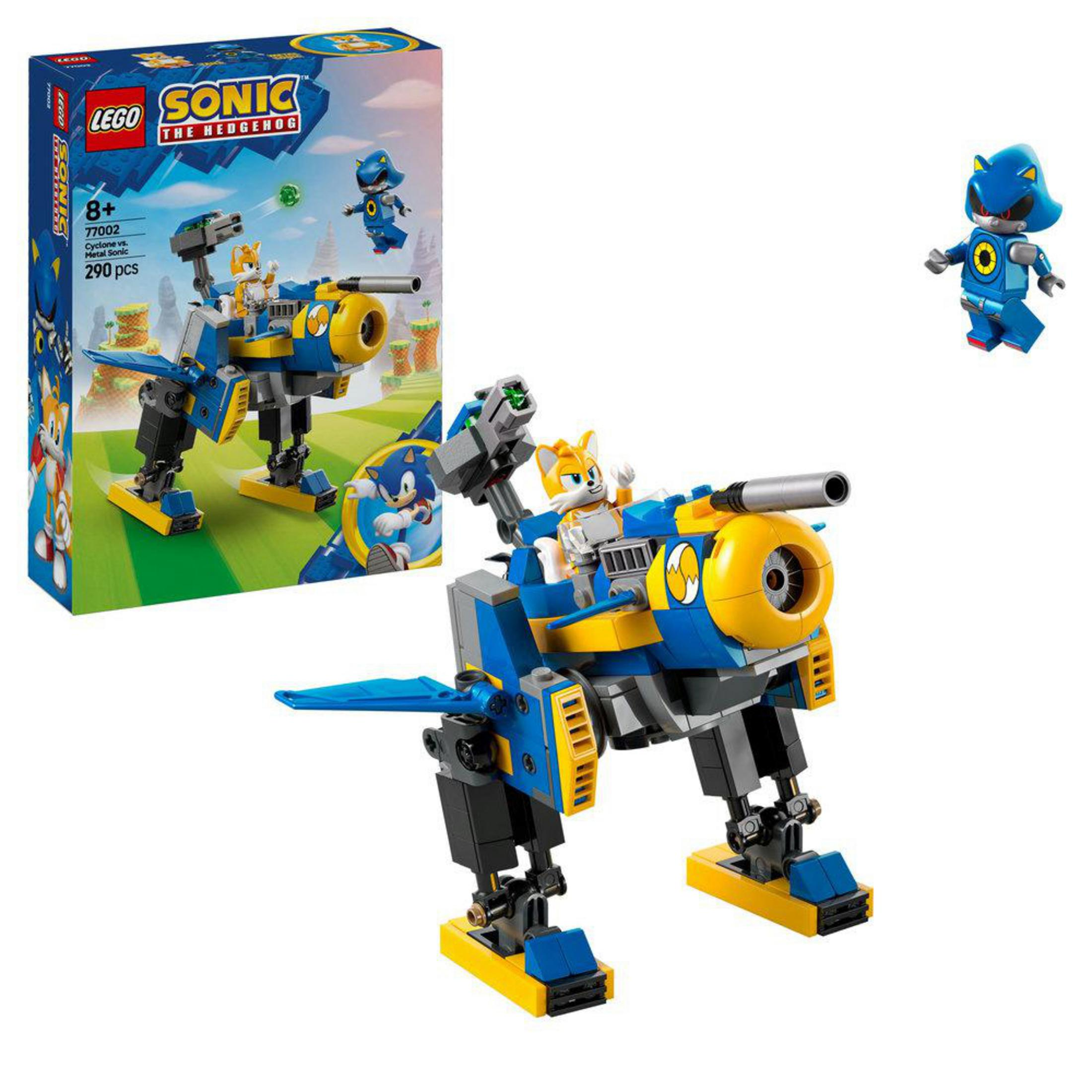 Set LEGO Sonic the Hedgehog: un mech blu e giallo con la figura di Tails.