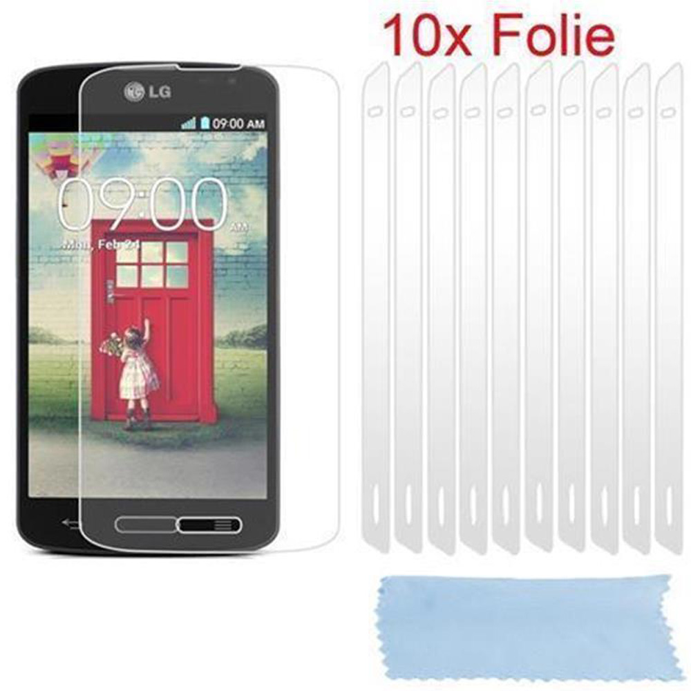 Telefono cellulare LG con protezione schermo e 10 fogli di protezione schermo.