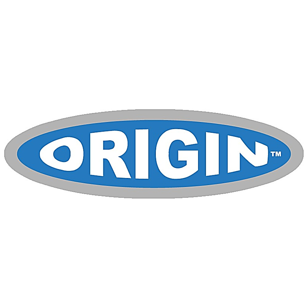 Il logo del marchio ORIGIN, in un ovale blu con lettere bianche.
