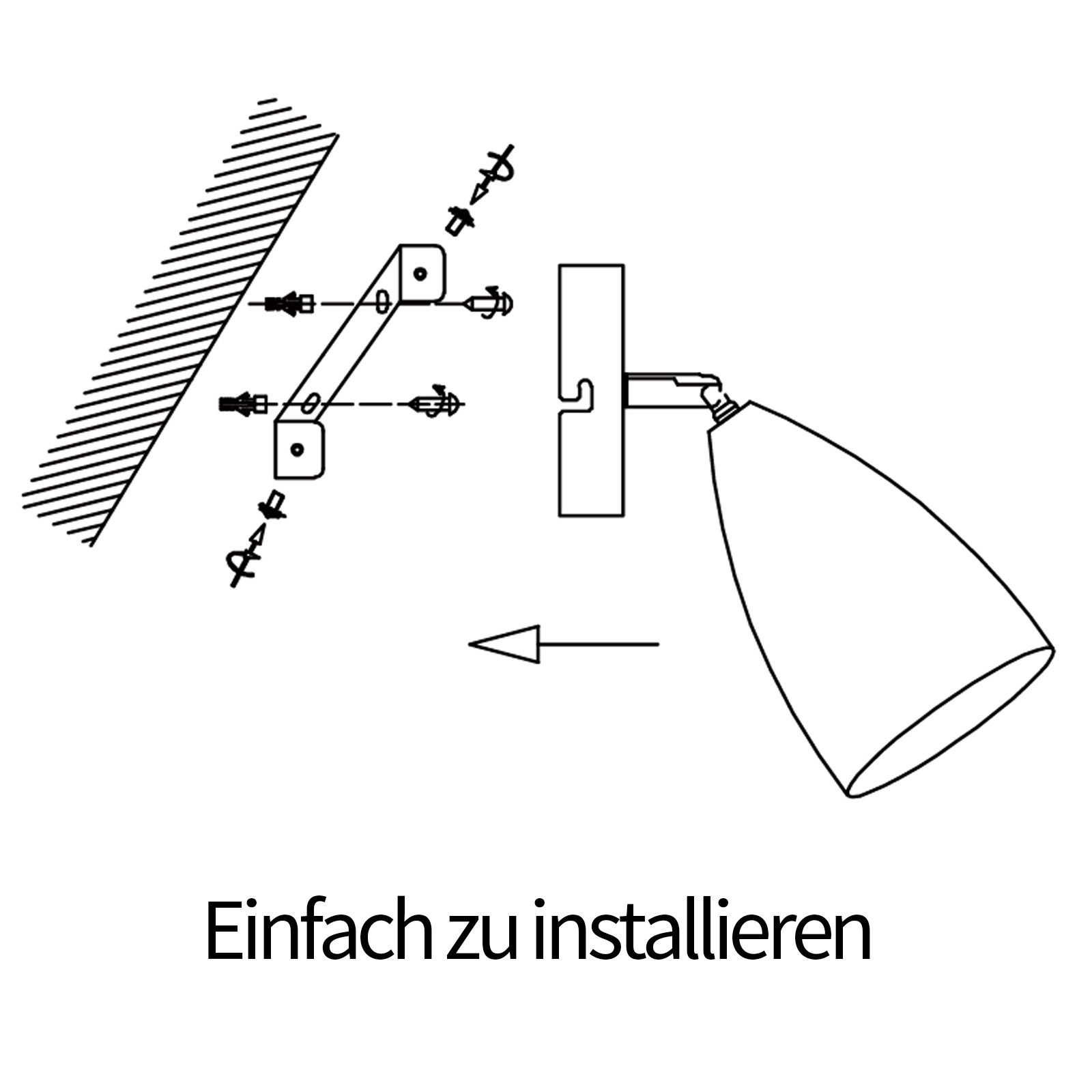Diagrama que muestra cómo instalar una lámpara.