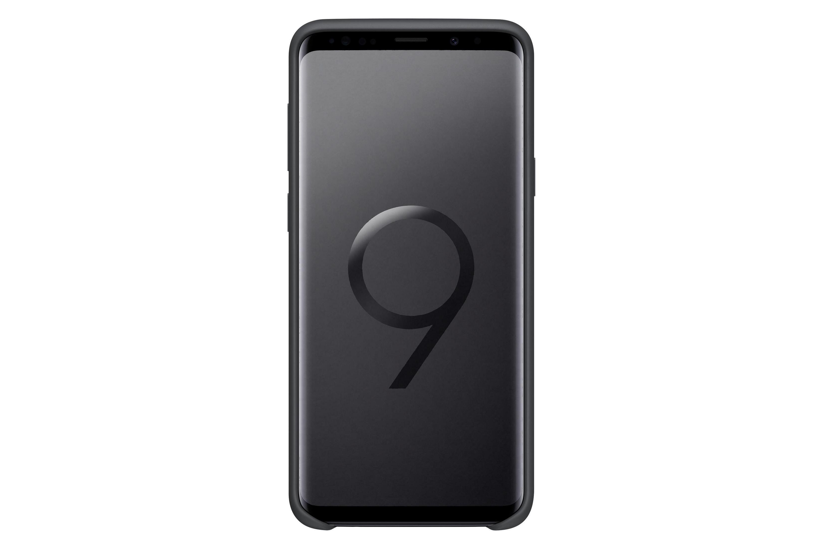 Teléfono Samsung negro con el número 9 en la pantalla.