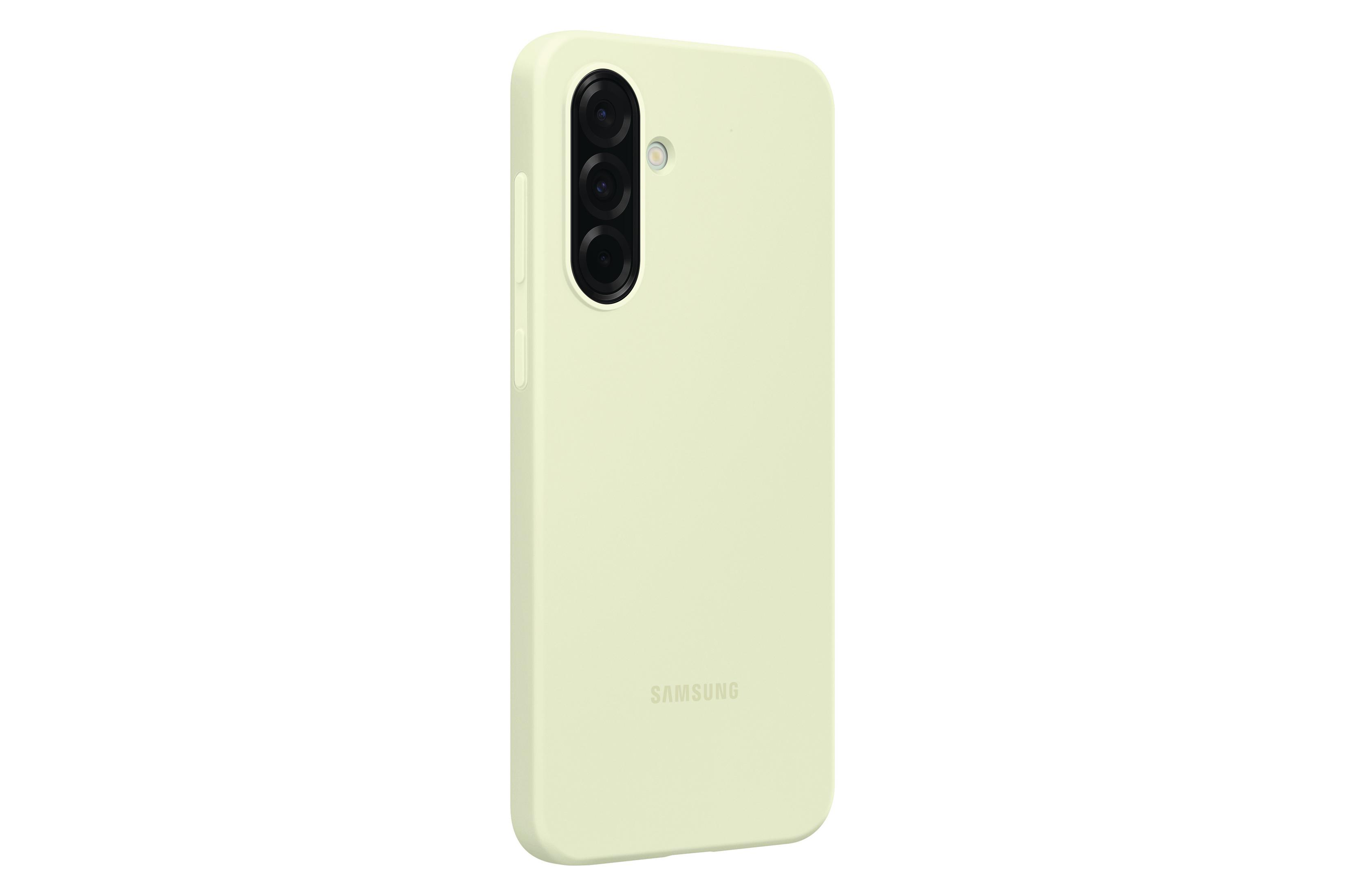 Una custodia per telefono verde chiaro.
