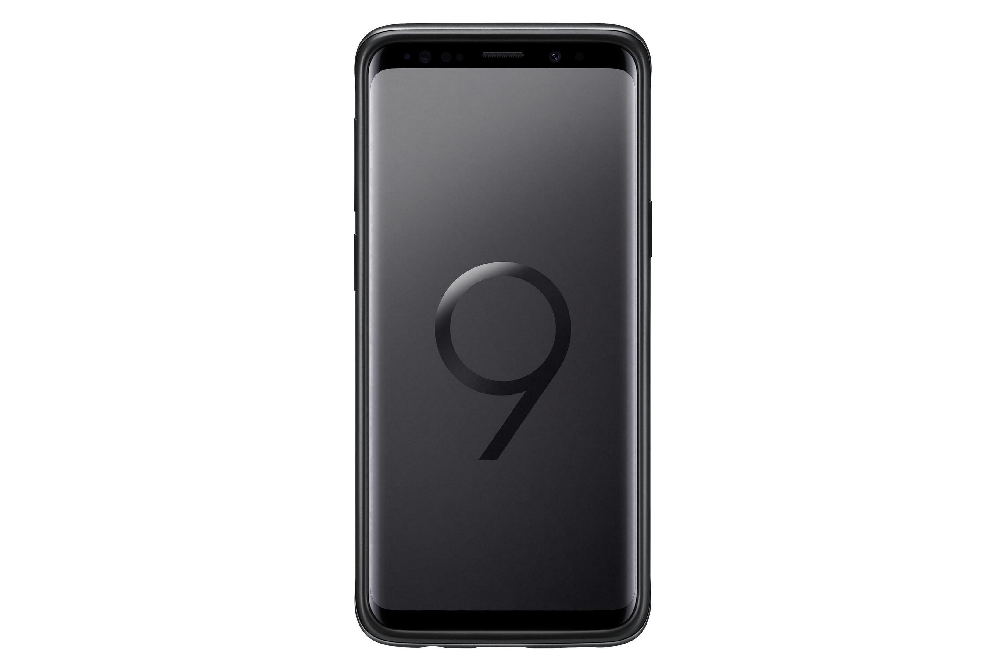Funda negra con el número 9 en la pantalla.