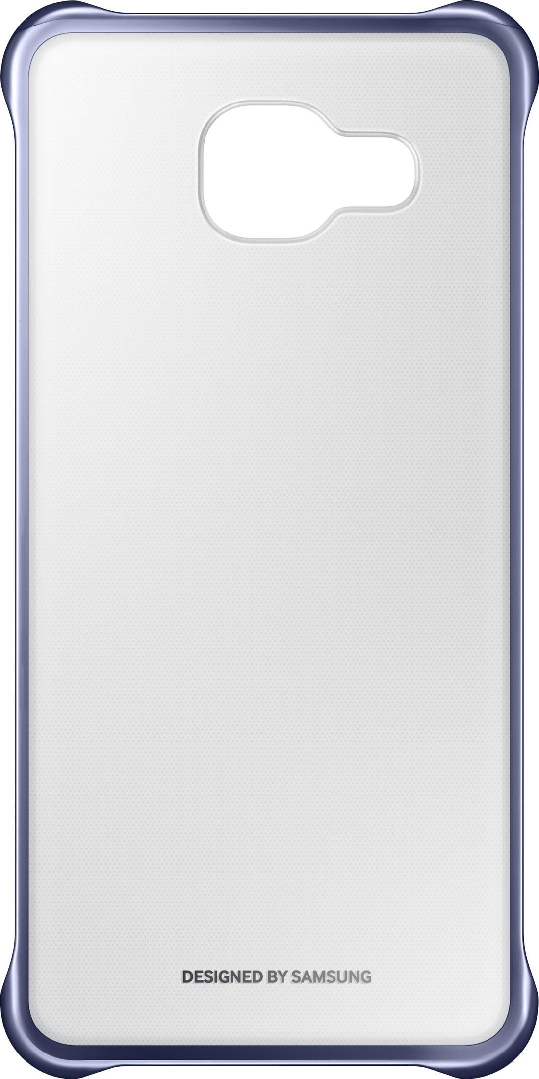 Custodia blu per telefono, progettata da Samsung. Vista posteriore.