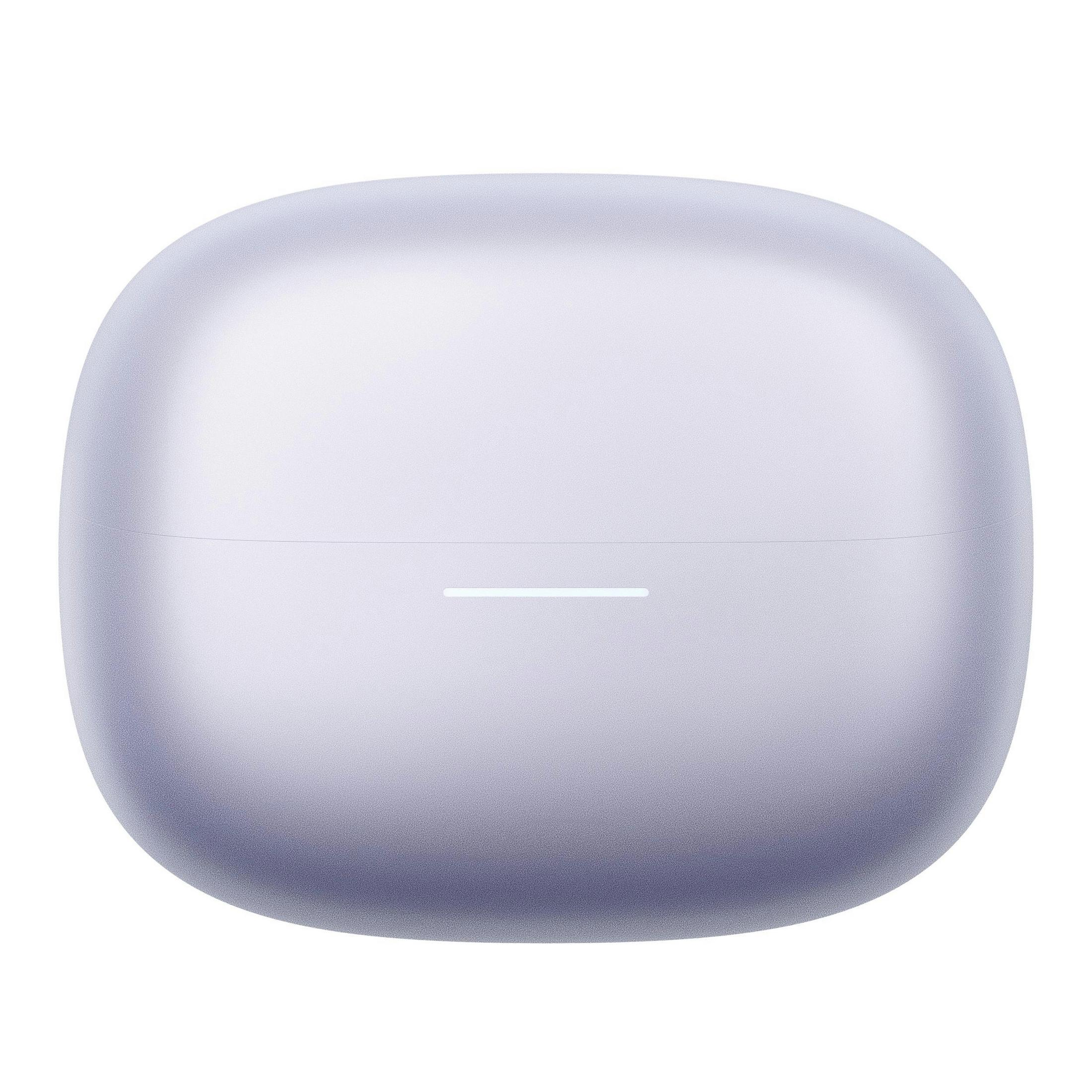 Białe etui ładujące do słuchawek.