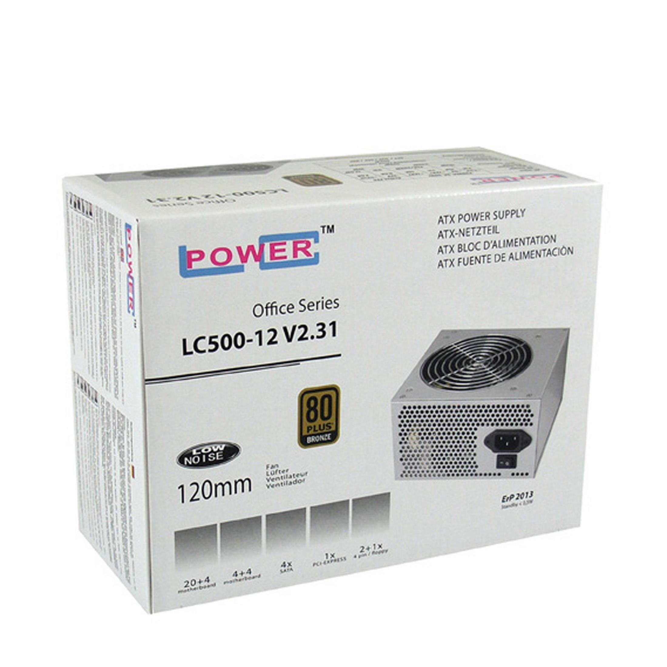 White box with a power supply and text.