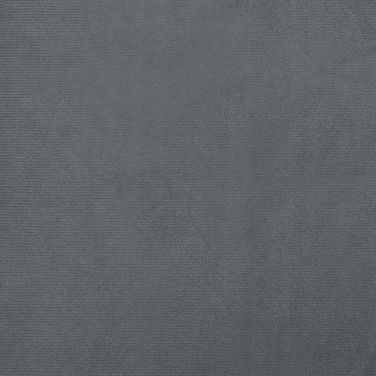 Ein grauer Samtstoff. Der Stoff hat ein weiches, strukturiertes Aussehen. Die Farbe ist ein dunkles Grau.
