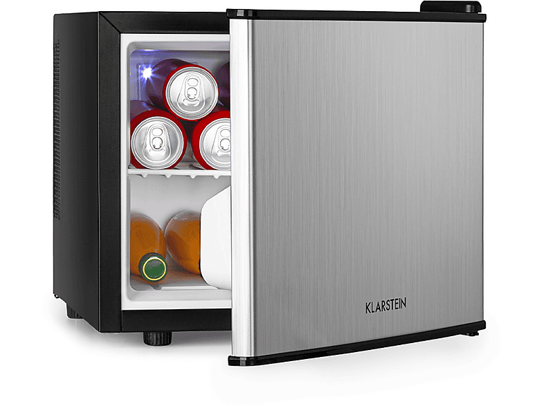 KLARSTEIN Geheimversteck 17l Minibar Mini-Kühlschrank (G, 38,50 cm hoch, Silber-Metallic)