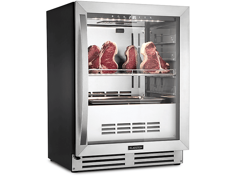 KLARSTEIN Steakhouse Pro Fleischreifeschrank (B, 82 cm hoch, Edelstahl)