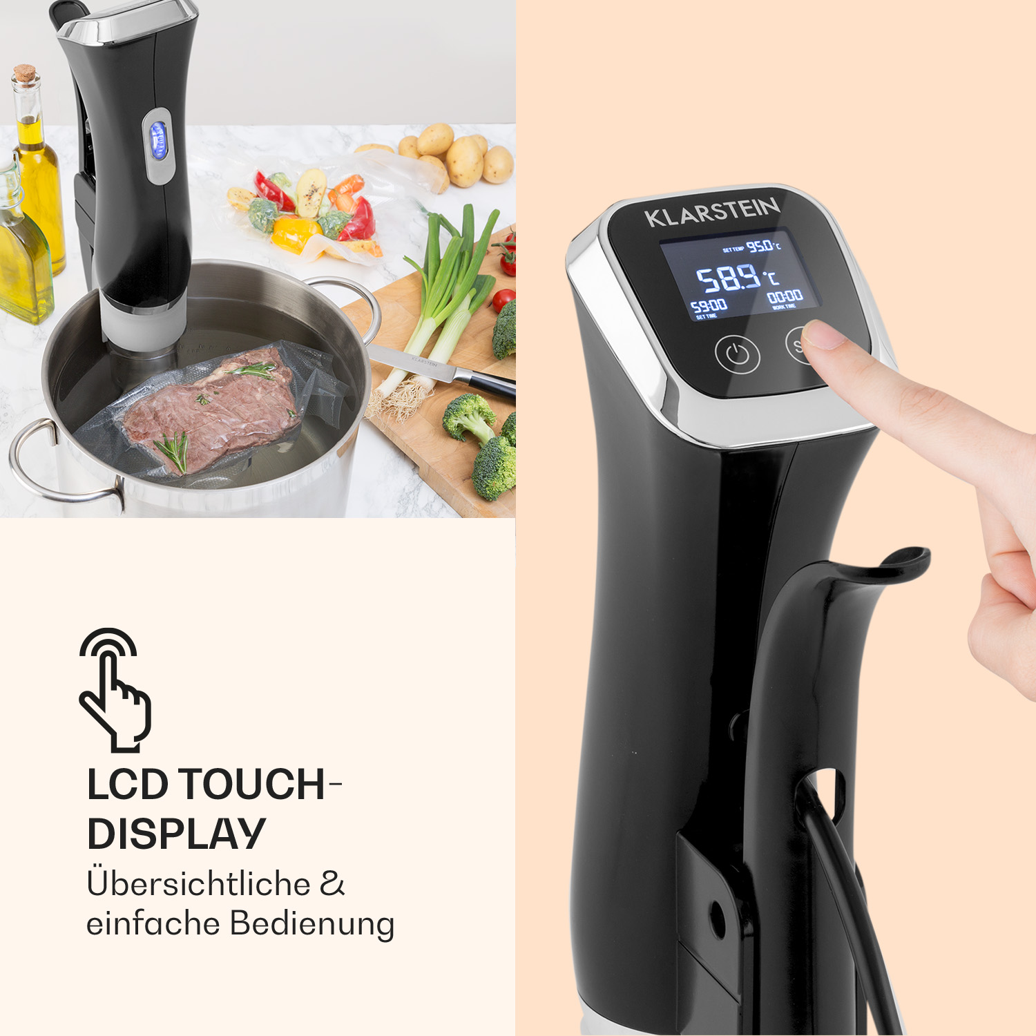 Un bollitore elettrico nero. È visibile un indicatore trasparente del livello dell'acqua.