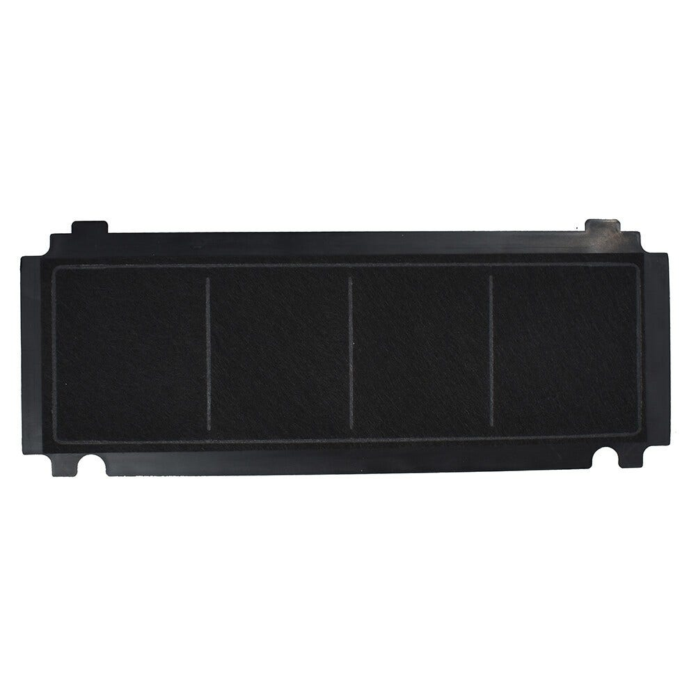 Filtro dell'aria rettangolare nero con quattro sezioni rettangolari e una cornice nera.