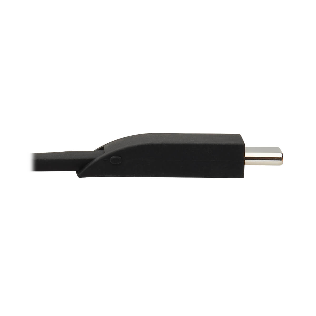 Cable con conector USB-C negro. Se muestra el extremo USB-C.