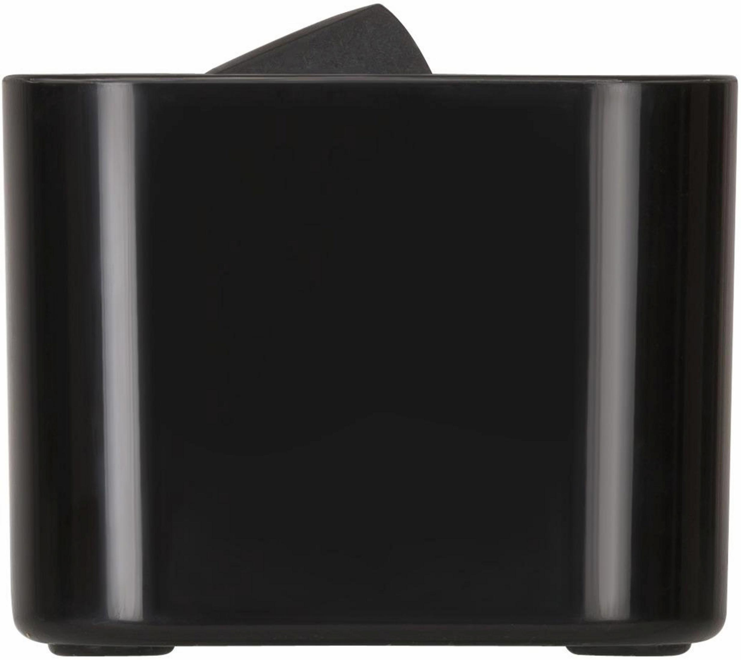 Solidny czarny prostokątny obiekt z przełącznikiem na górze.