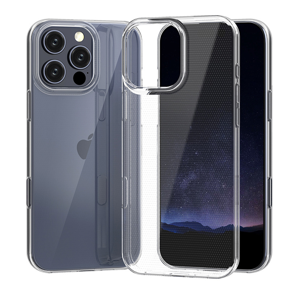 Transparente Handyhülle, die ein iPhone mit drei Kameras schützt.