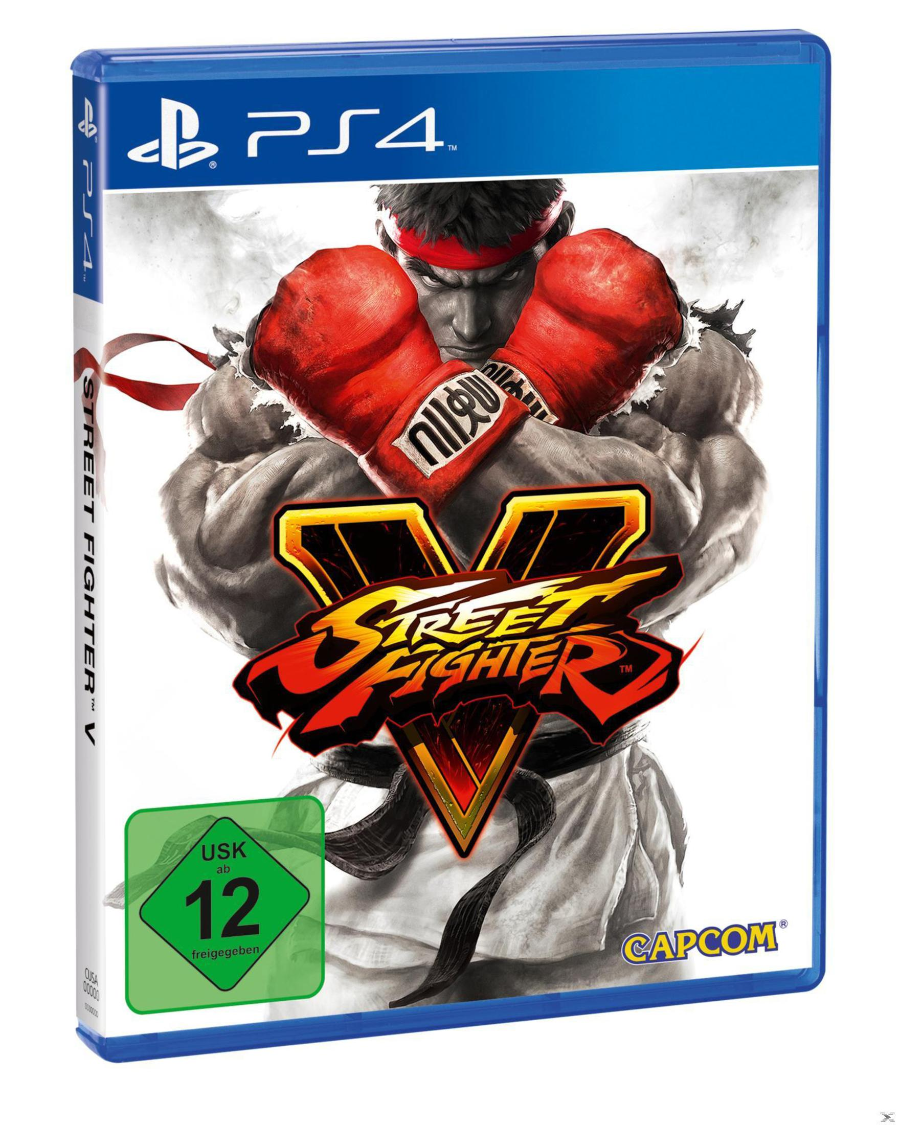 Boîtier de jeu vidéo PS4 pour Street Fighter V. Avec un personnage musclé sur la couverture.