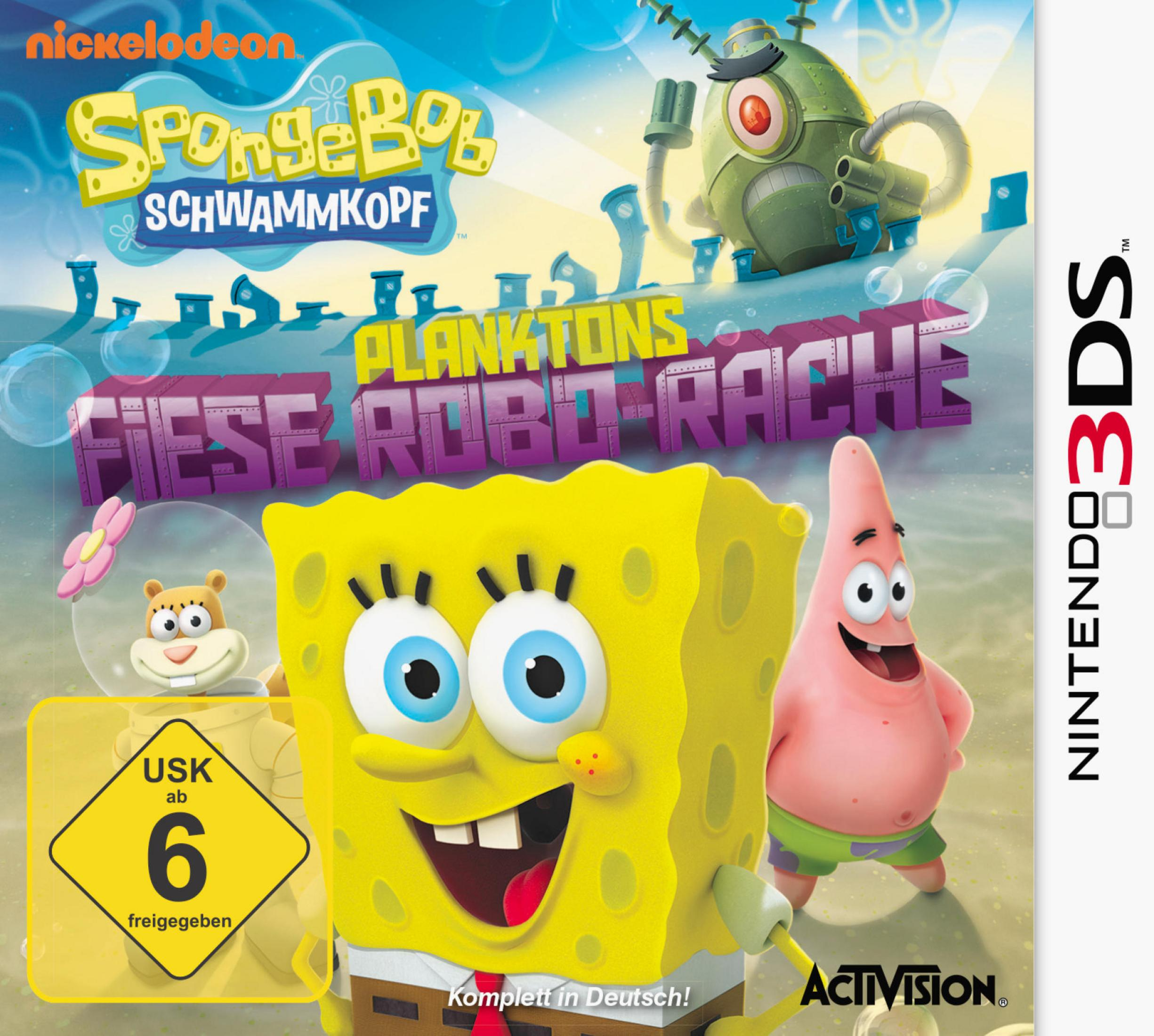 Spongebob Squarepants: Plankton's Robotic Revenge-Spielcover. Spongebob und Patrick sind zu sehen.