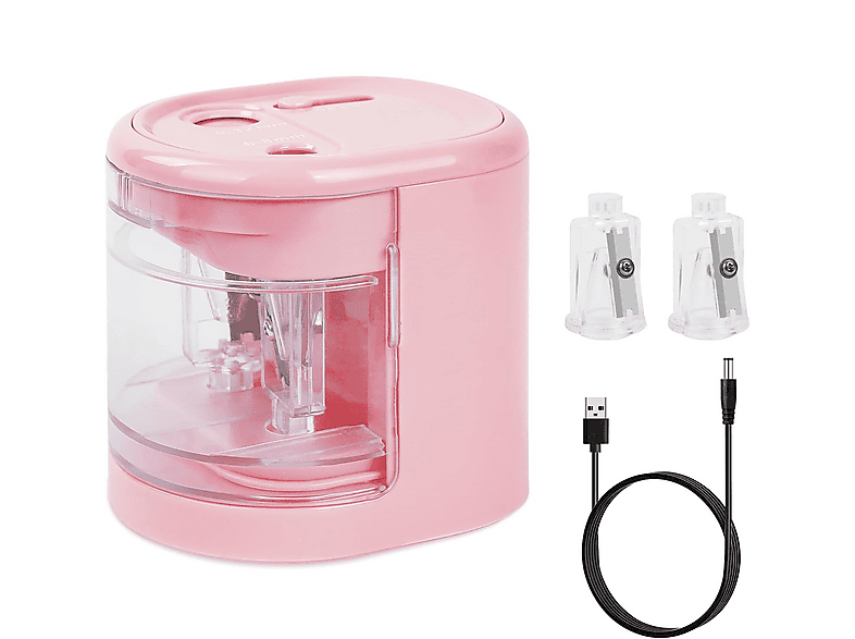 Elektrischer Anspitzer Doppelloch - Für Dicke & Dünne Stifte, USB/Batteriebetrieb, Mit Ersatzklingen