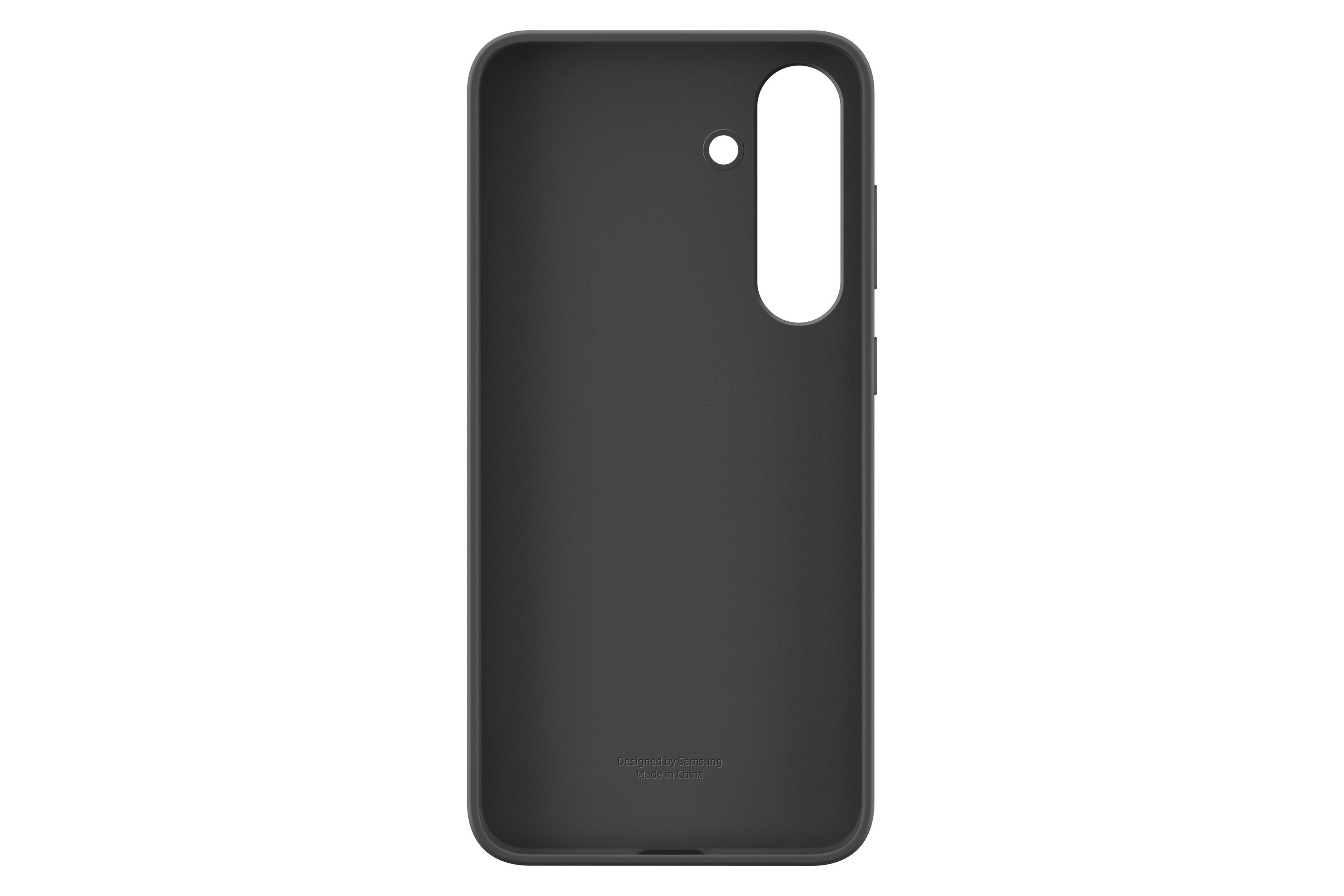 Custodia per telefono nera con il logo Samsung. La custodia ha ritagli per fotocamera e pulsanti.