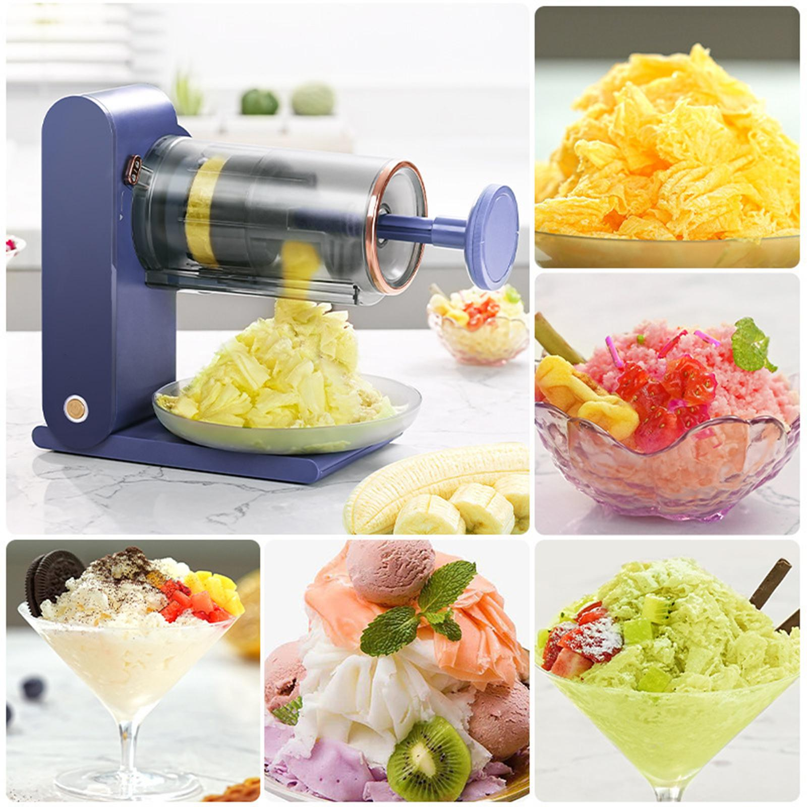 Eine Maschine zur Herstellung von Eisdesserts mit bunten Beispielen.