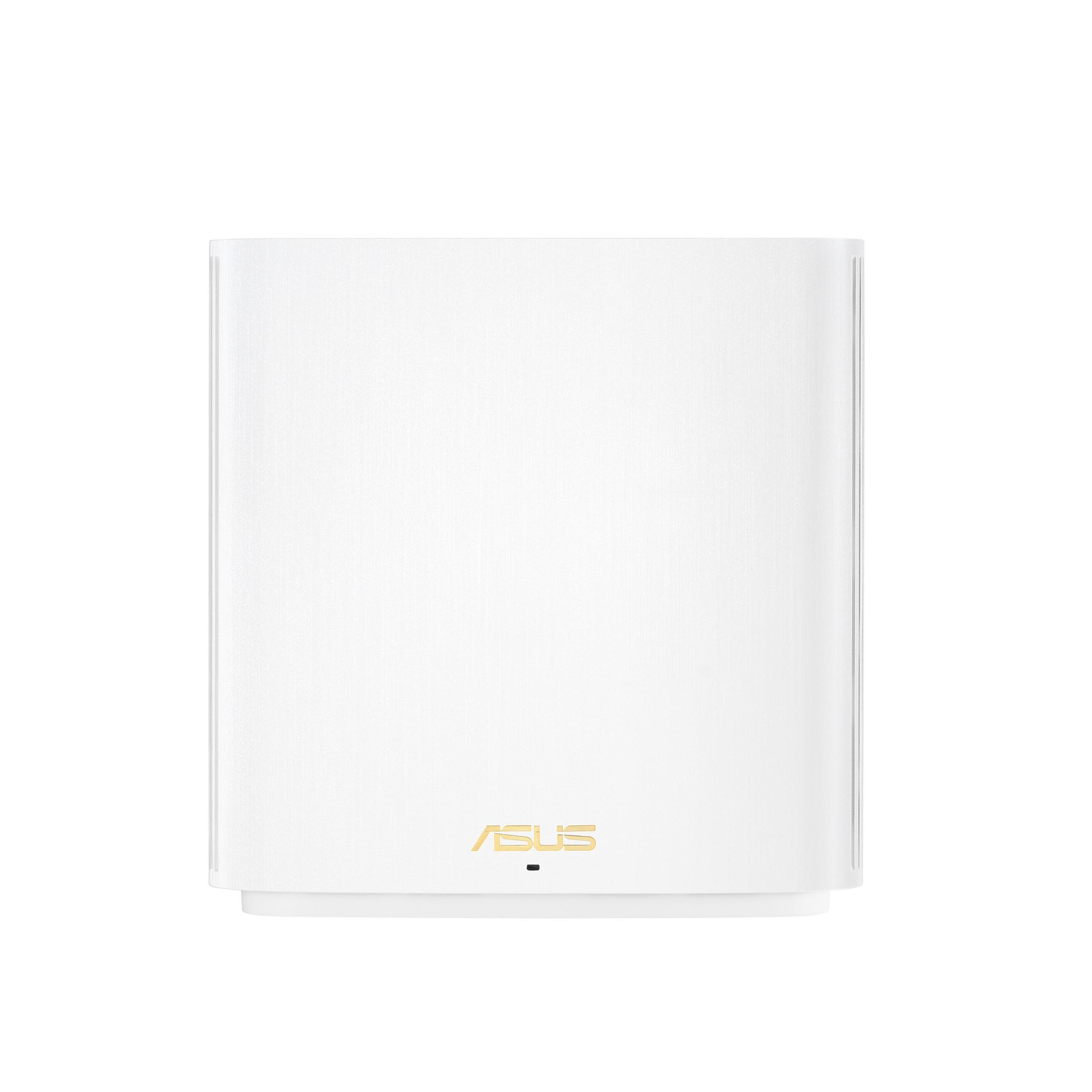 Router Asus blanco. Forma rectangular con el logotipo de Asus.