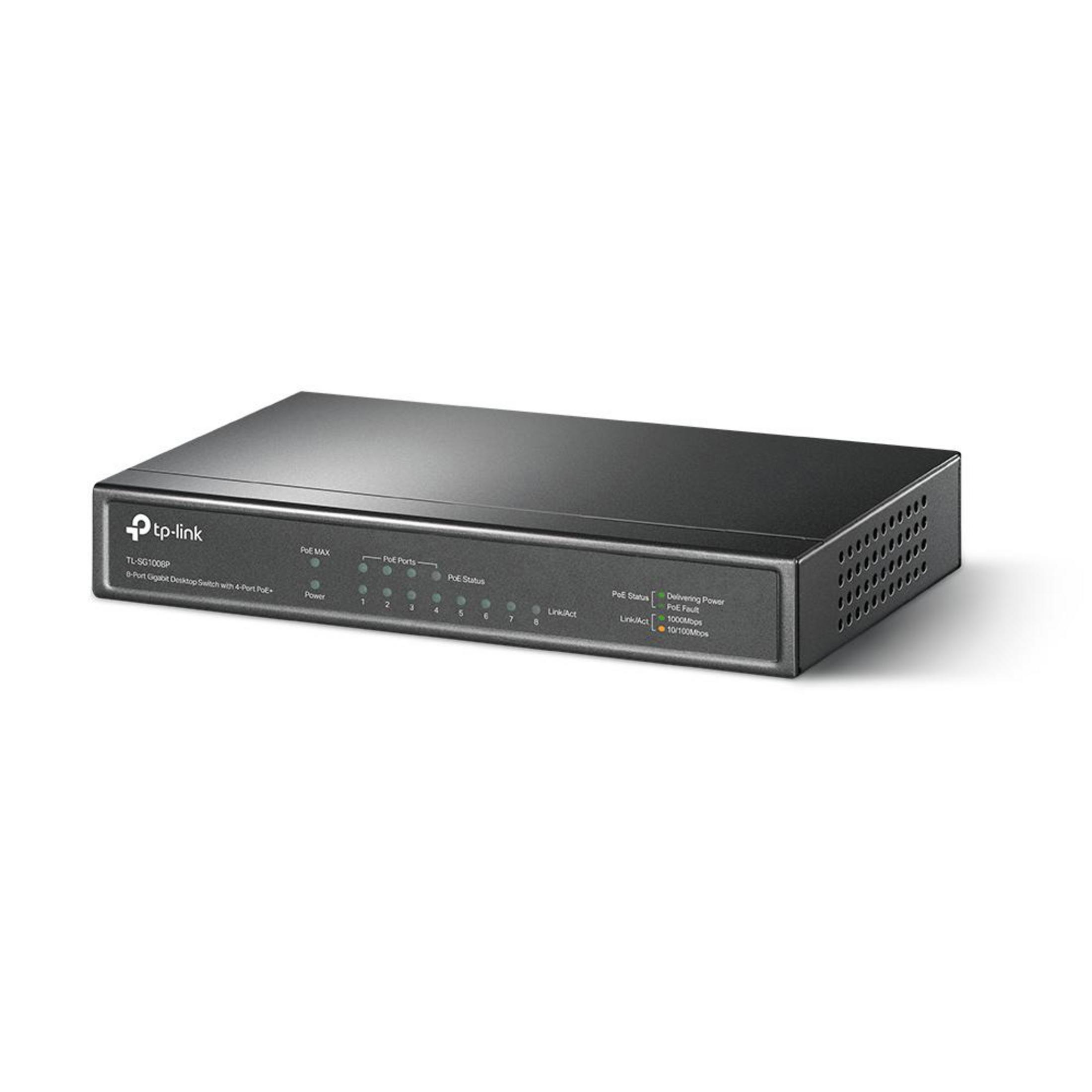 TP-LINK TL-SG1008P Gbit PoE Çelik Kasa 8 Switch Siyah