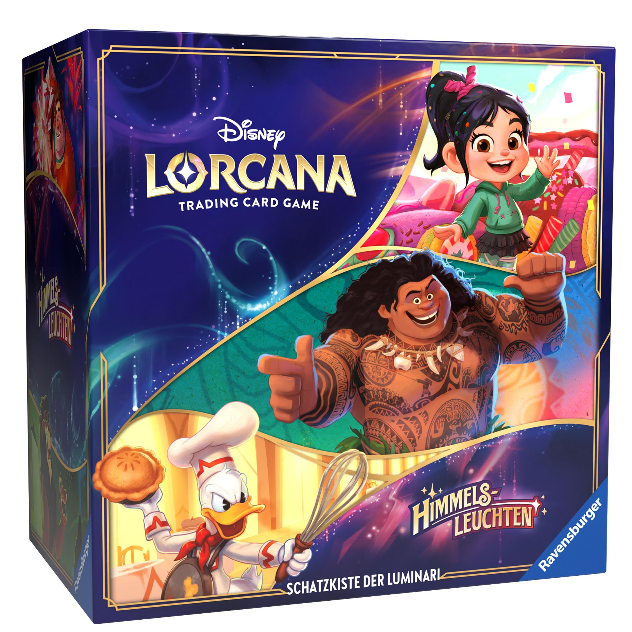 Lorcana Sammelkartenspielbox mit Charakteren und Text.