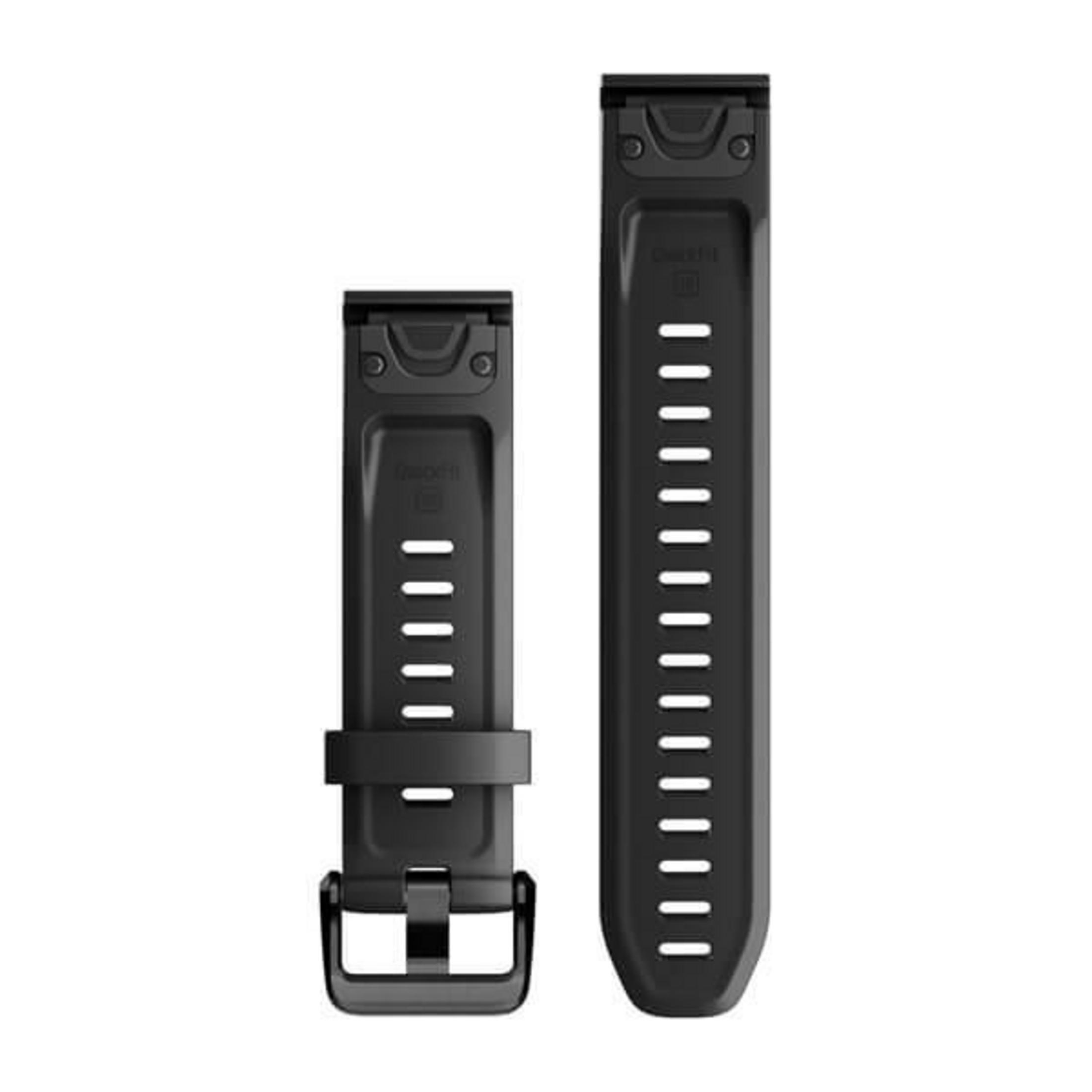 Zwei schwarze Uhrenarmbänder mit Schnalle auf weißem Hintergrund.
