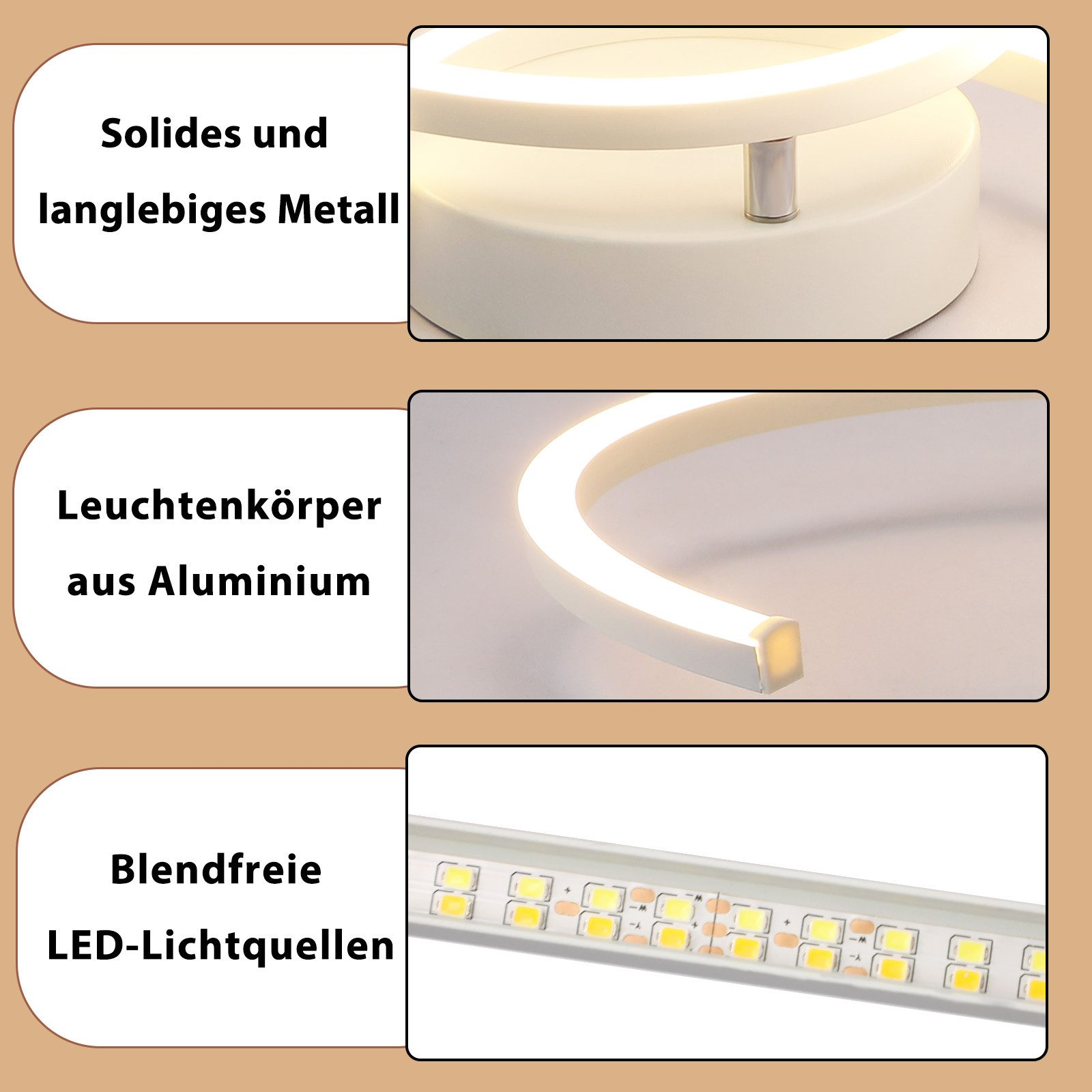 Primo piano di componenti metallici di lampada, focalizzato su materiale e illuminazione LED.
